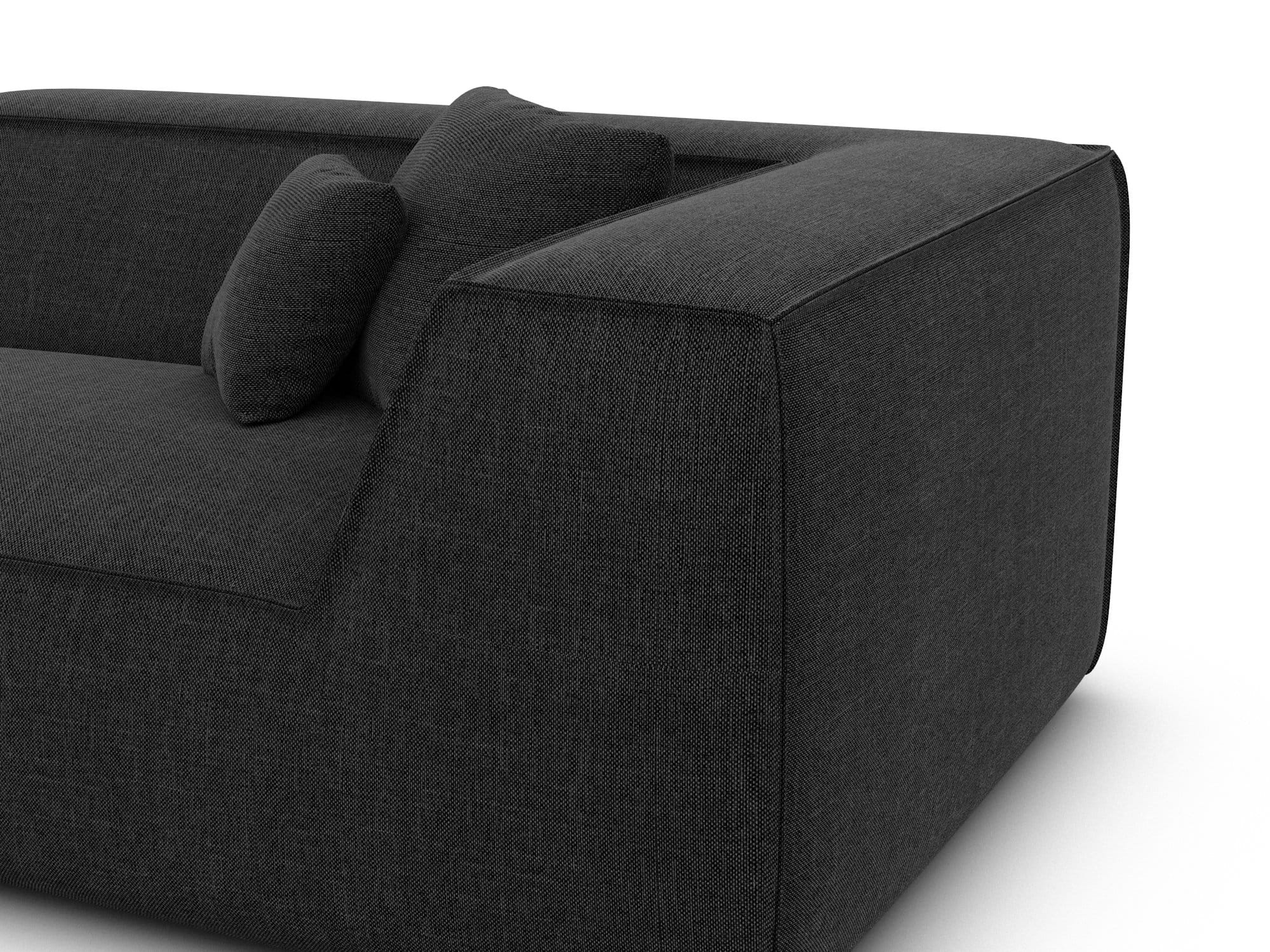 Ecksofa Monterola L-Form aus Stoff Schwarz