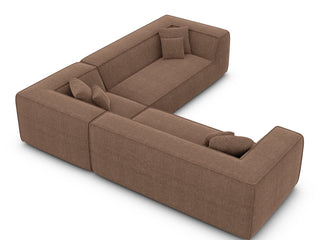Ecksofa Monterola L-Form aus Stoff Braun