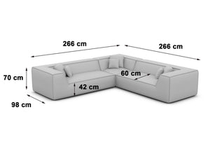 Ecksofa Monterola L-Form aus Stoff Braun