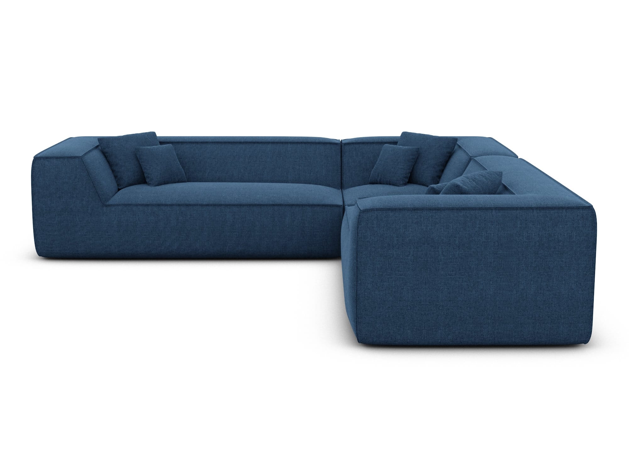 Ecksofa Monterola L Form aus Stoff dunkelblau