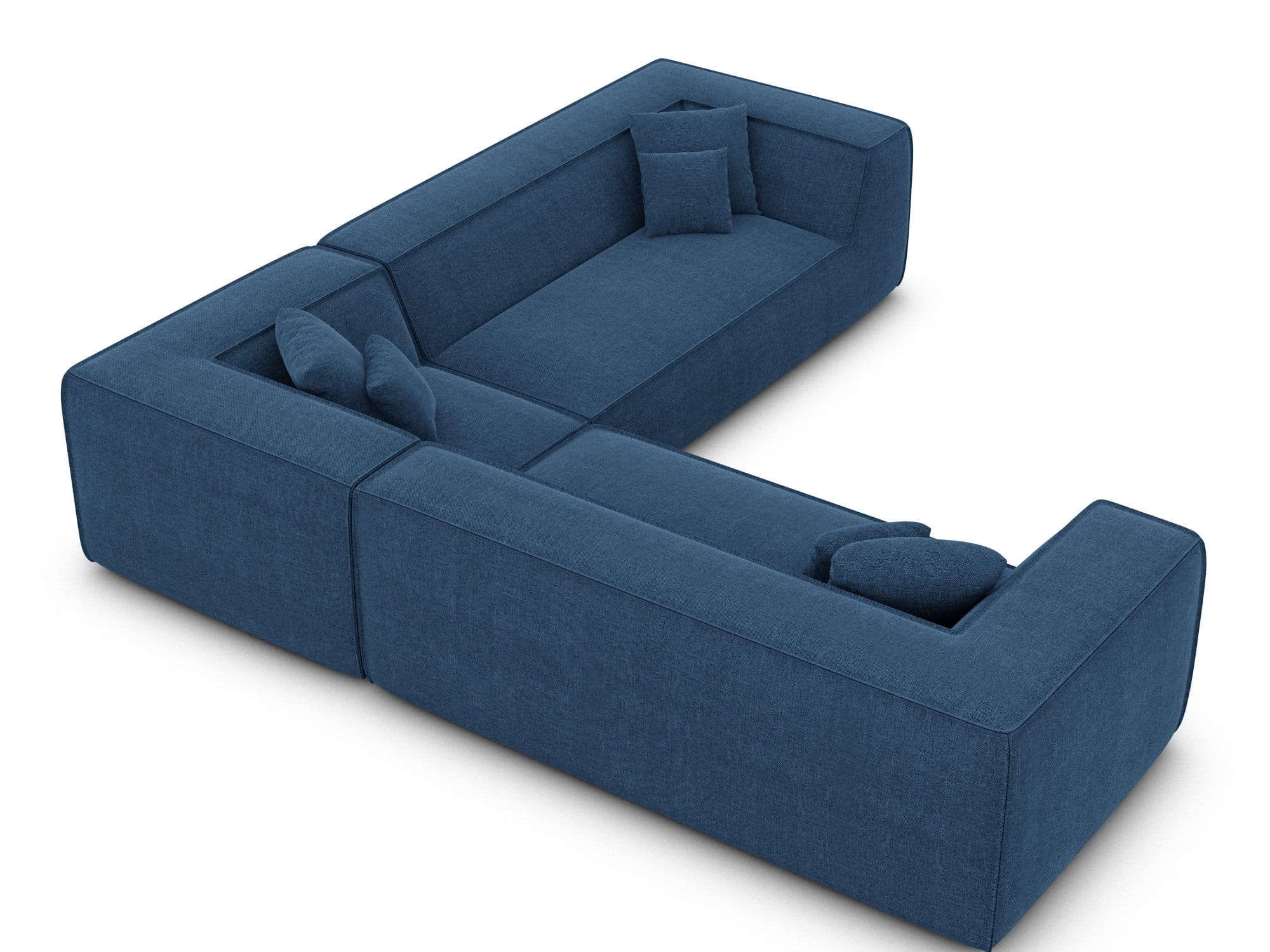 Ecksofa Monterola L Form aus Stoff dunkelblau