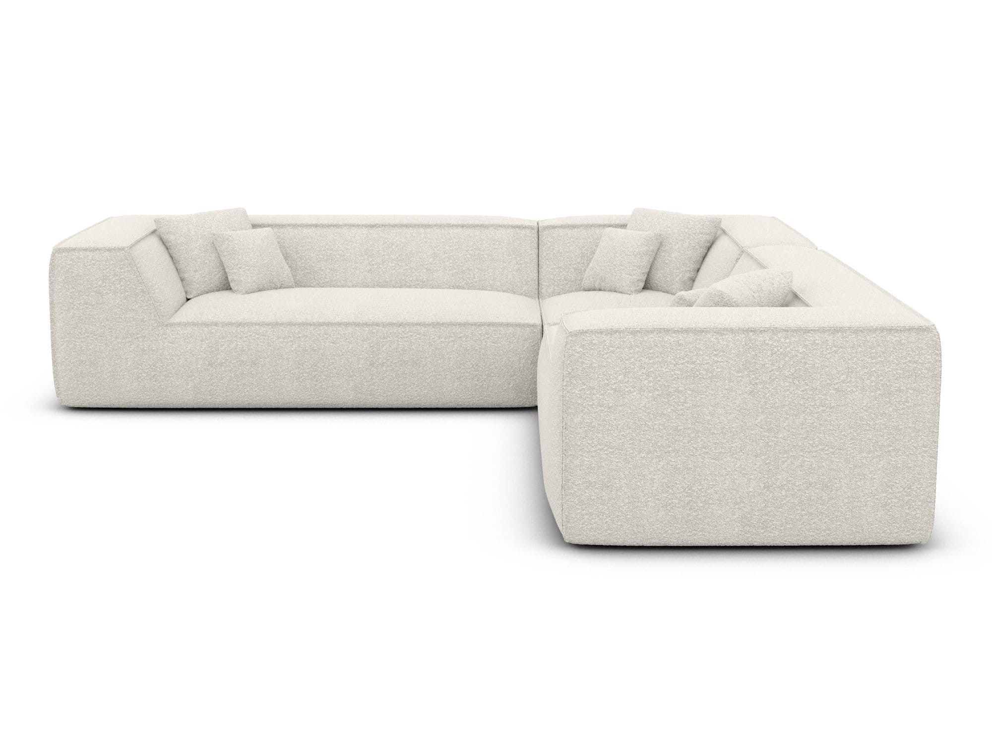 Ecksofa Monterola L-Form aus Stoff Weiß