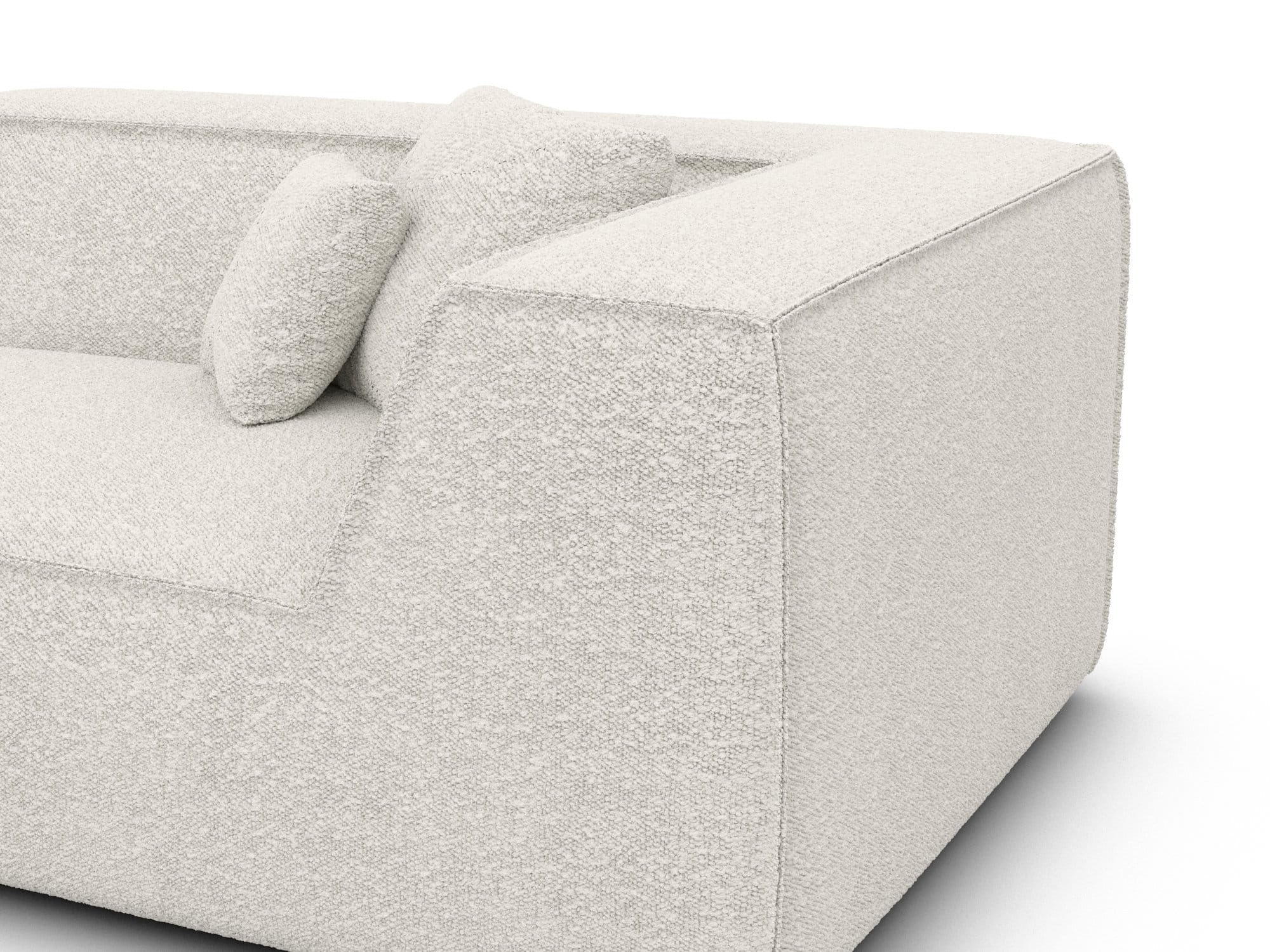 Ecksofa Monterola L-Form aus Stoff Weiß