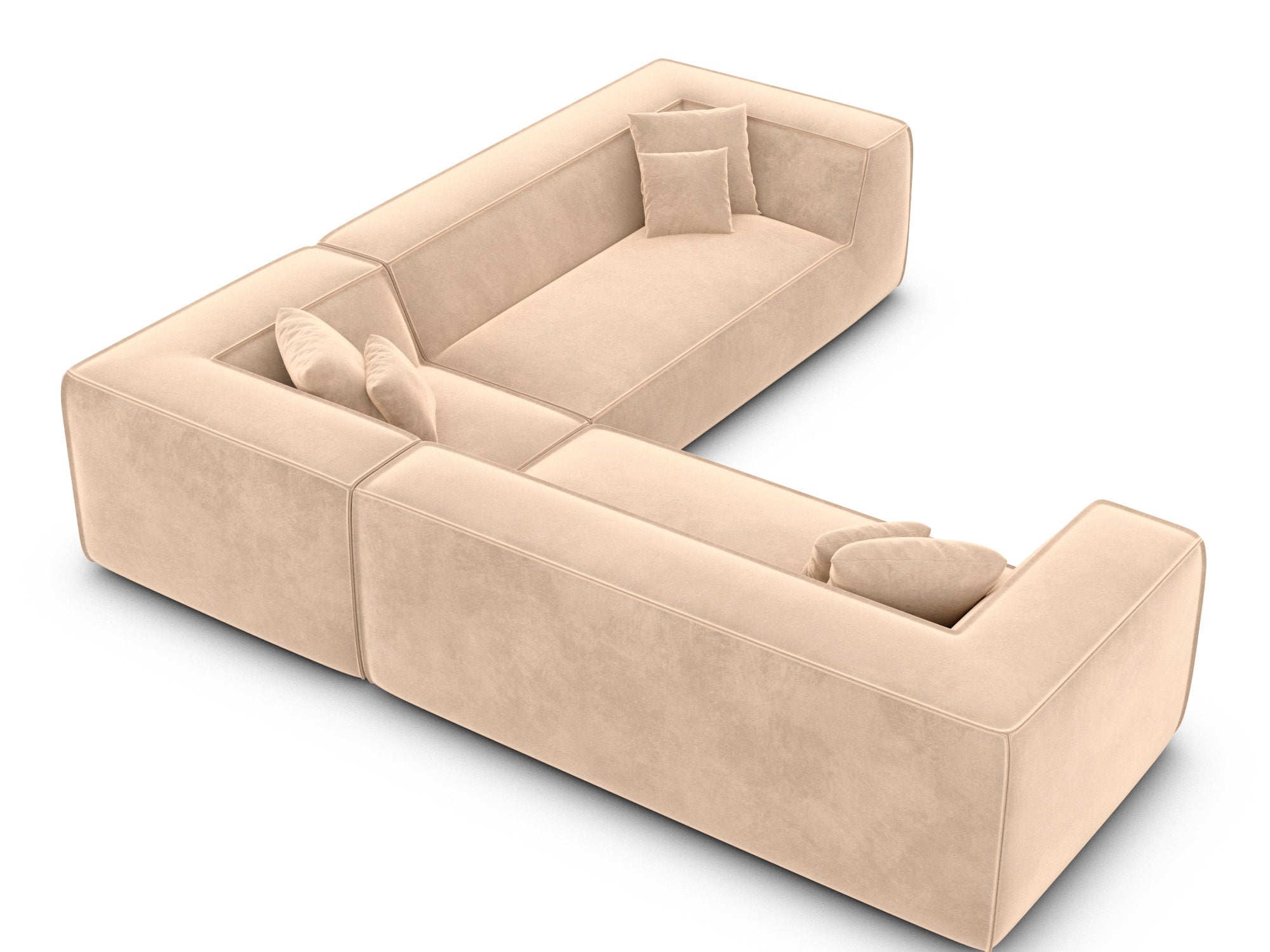 Polster Ecksofa Monterola L Form Beige
