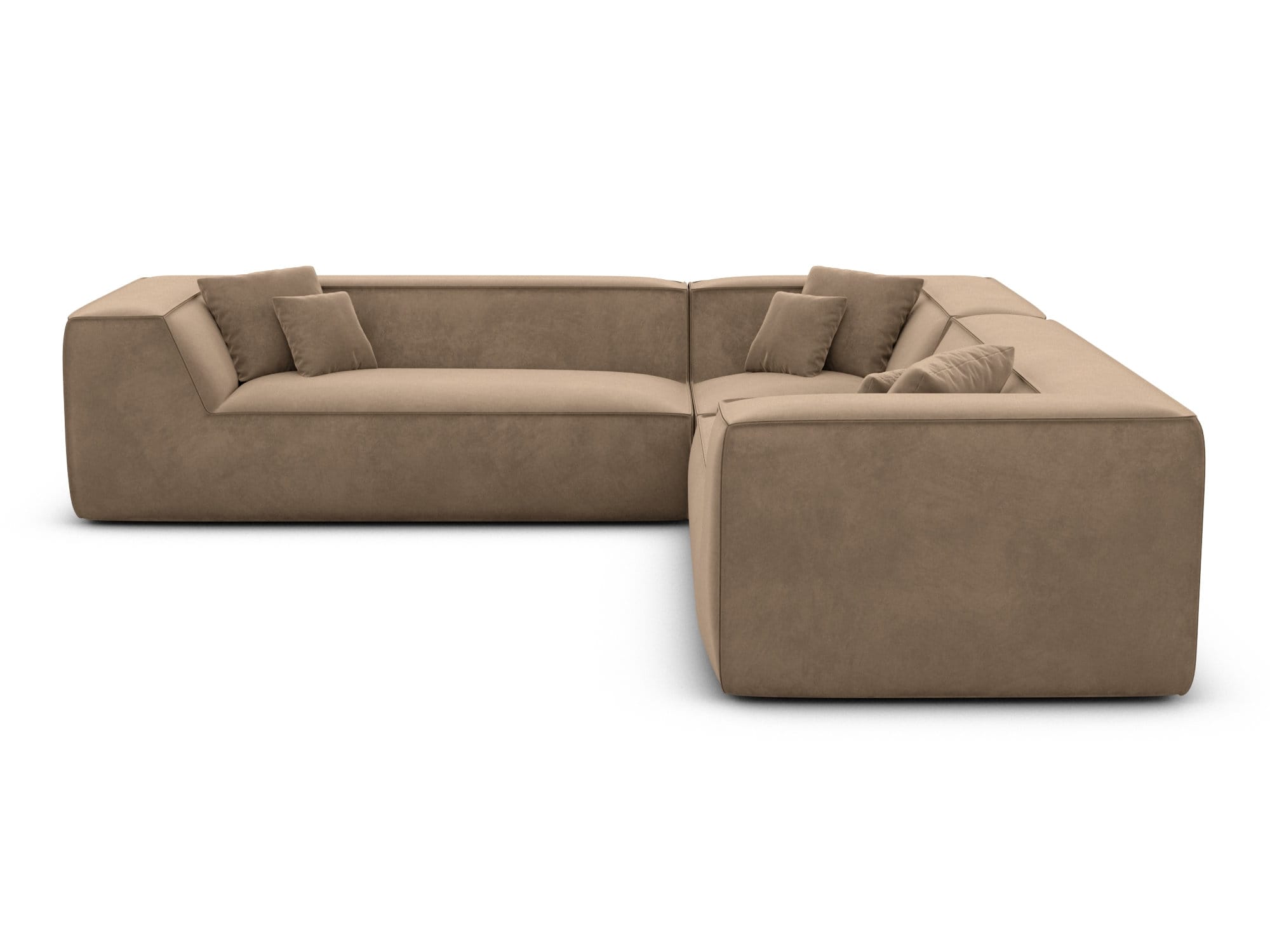 Ecksofa Monterola L-Form aus Stoff Braun