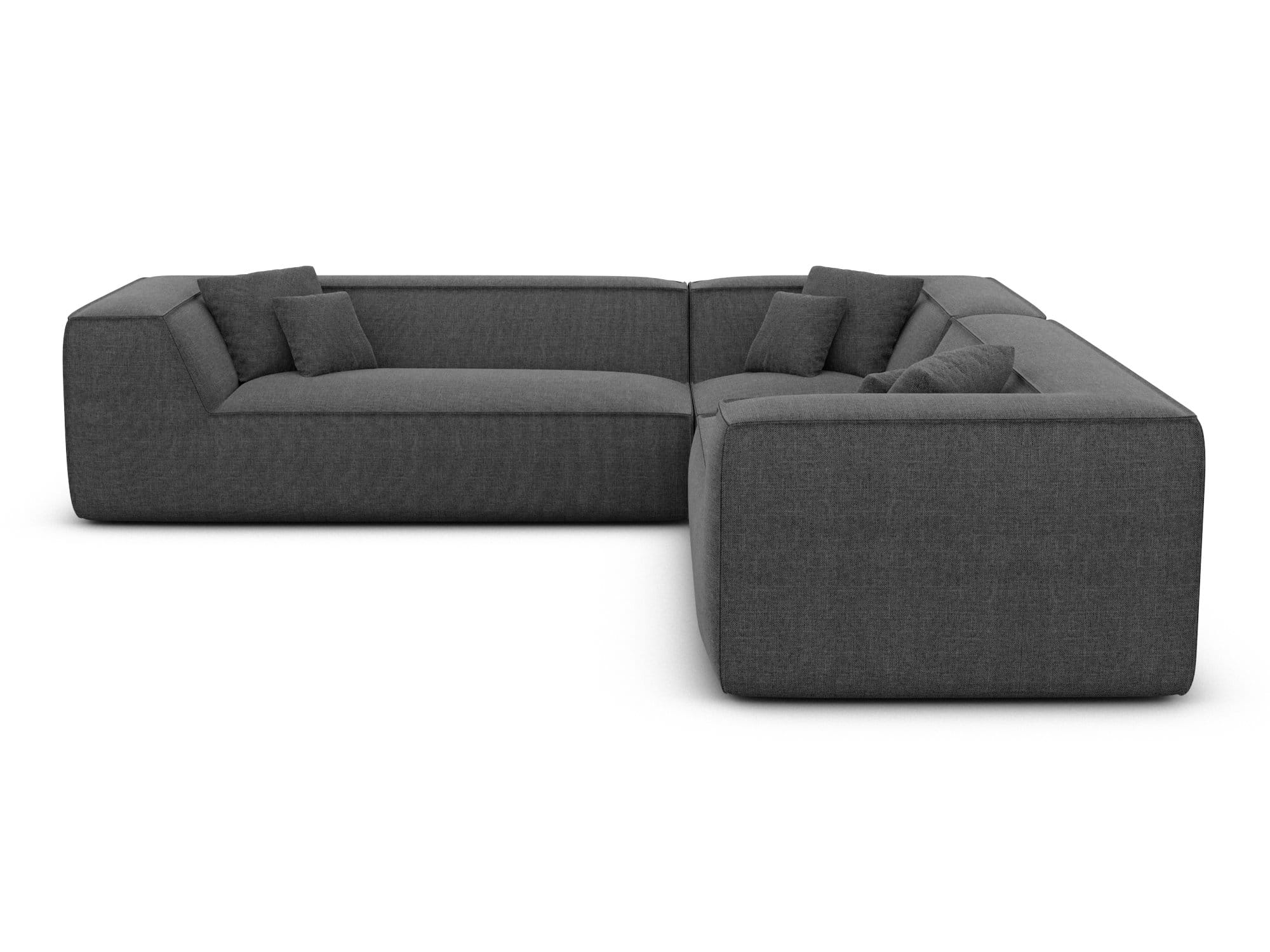 Ecksofa Monterola L-Form aus Stoff Anthrazit