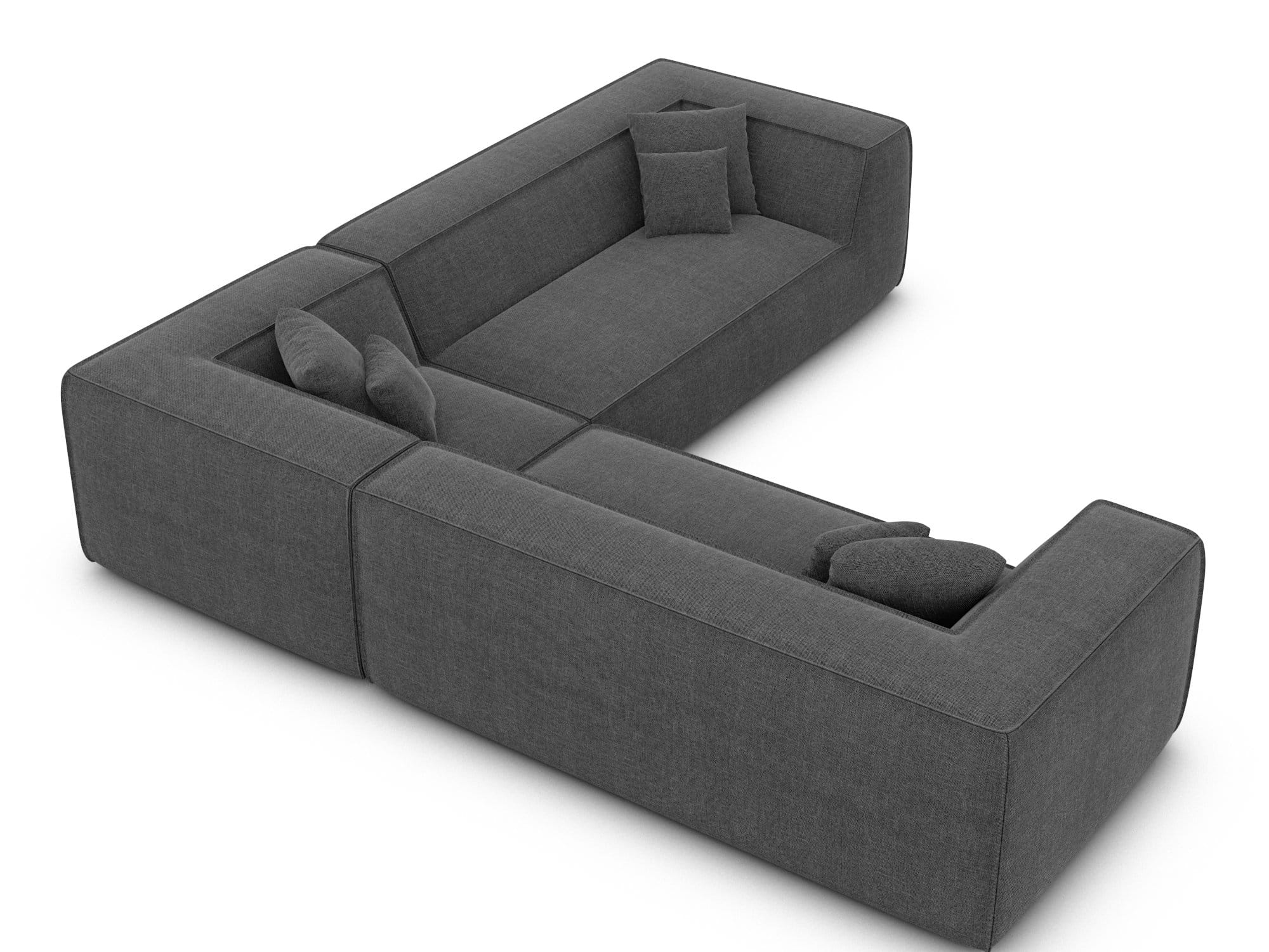 Ecksofa Monterola L-Form aus Stoff Anthrazit