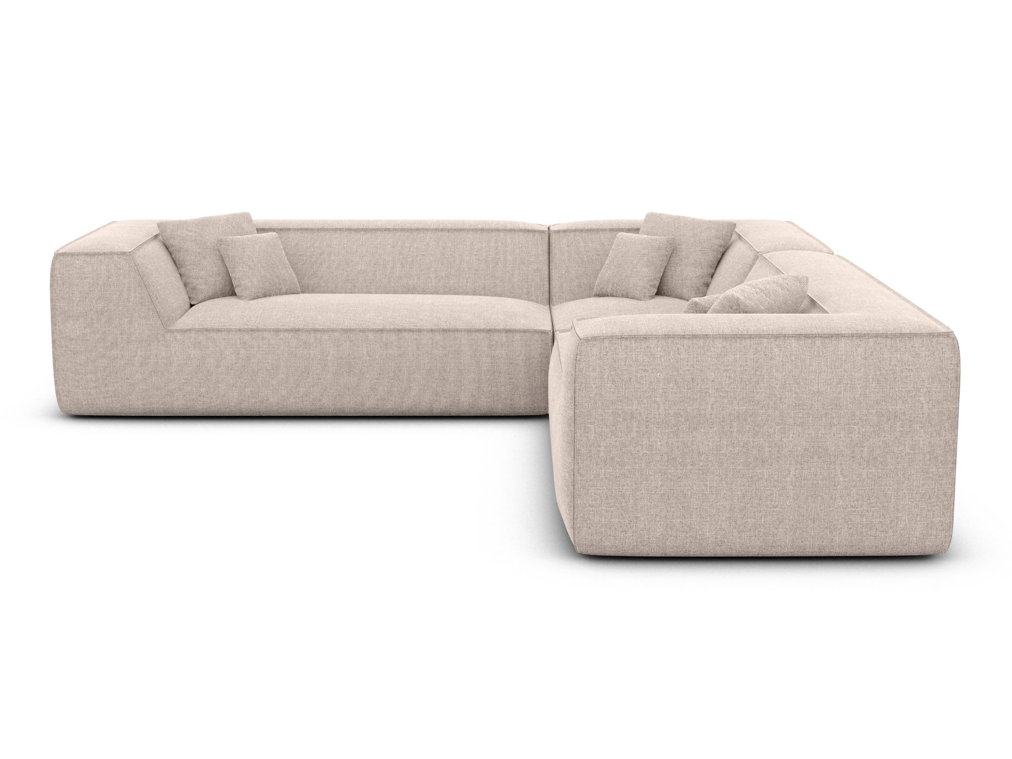 Ecksofa Monterola L-Form aus Stoff Beige