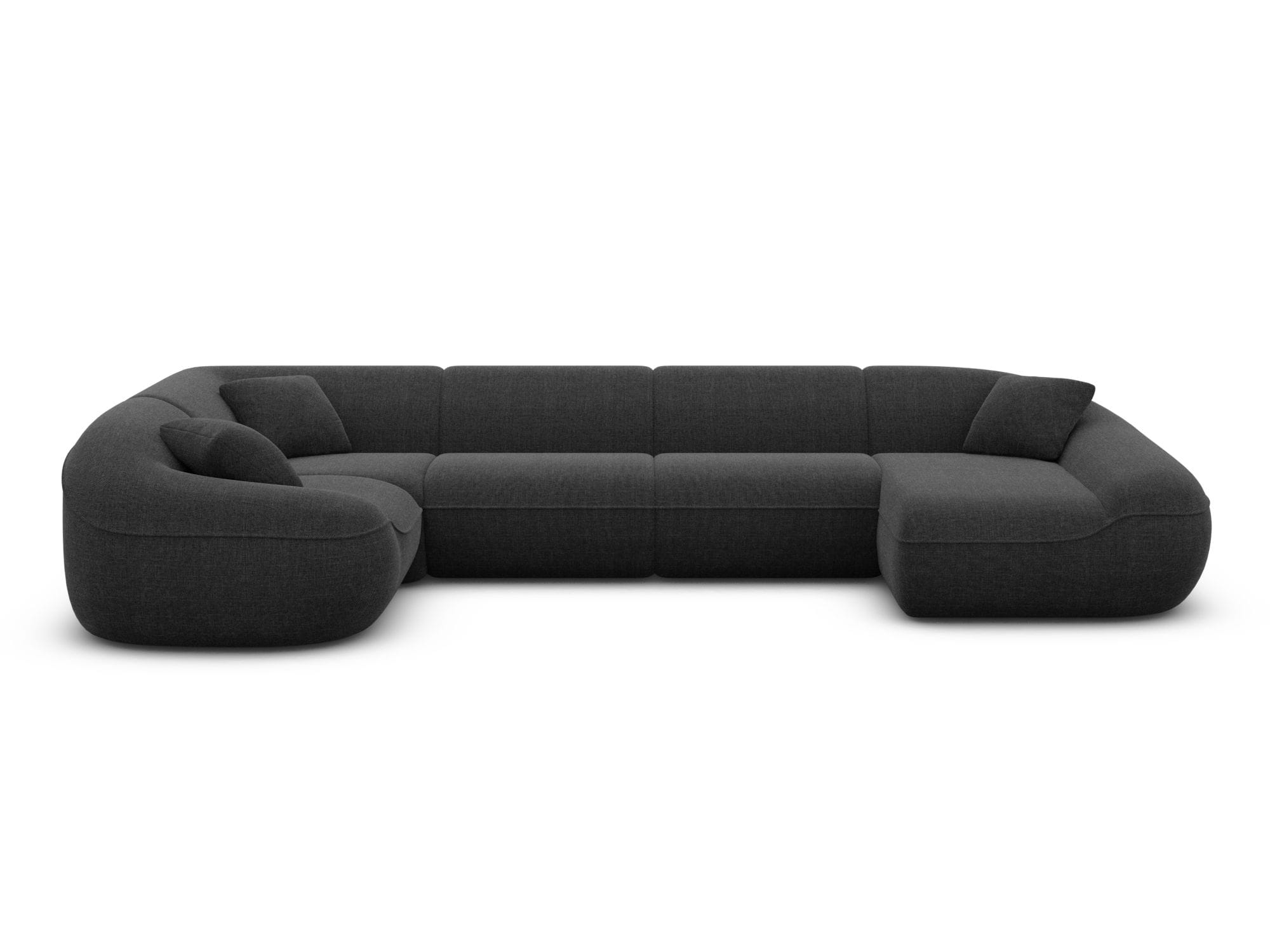 XL Stoff Wohnlandschaft Solmare U-Form Schwarz