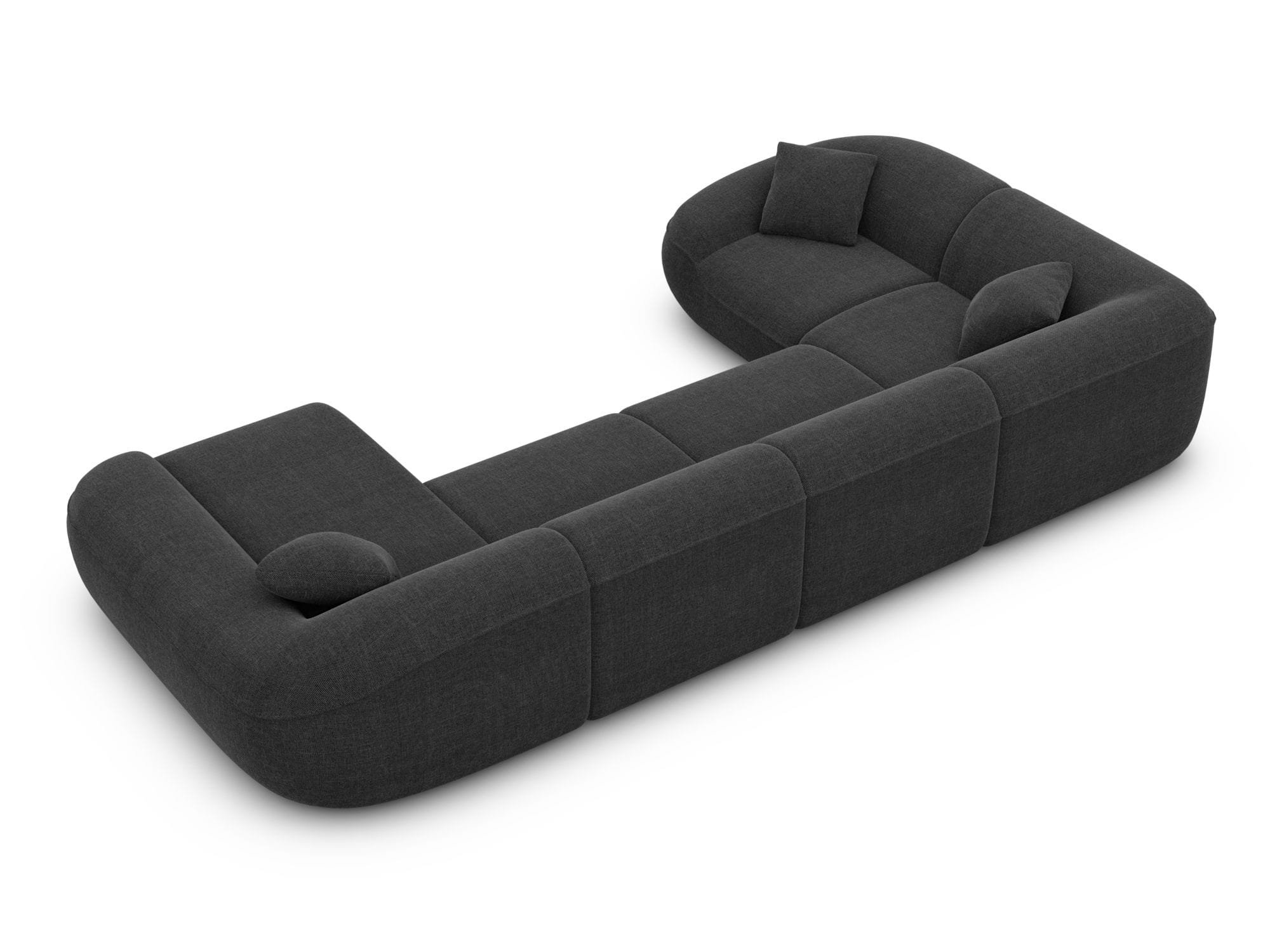 XL Stoff Wohnlandschaft Solmare U-Form Schwarz