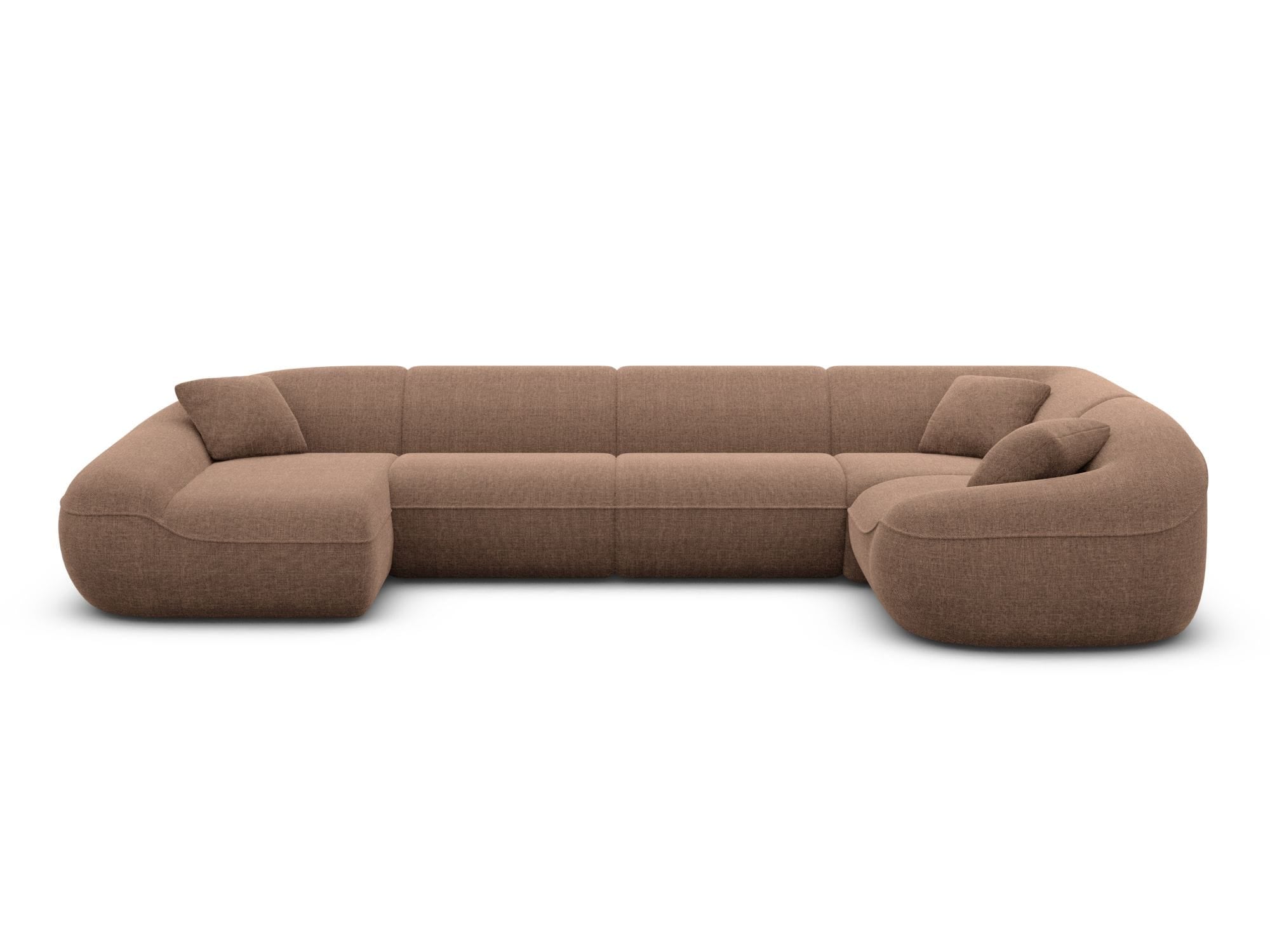 XL Stoff Wohnlandschaft Solmare U-Form Braun