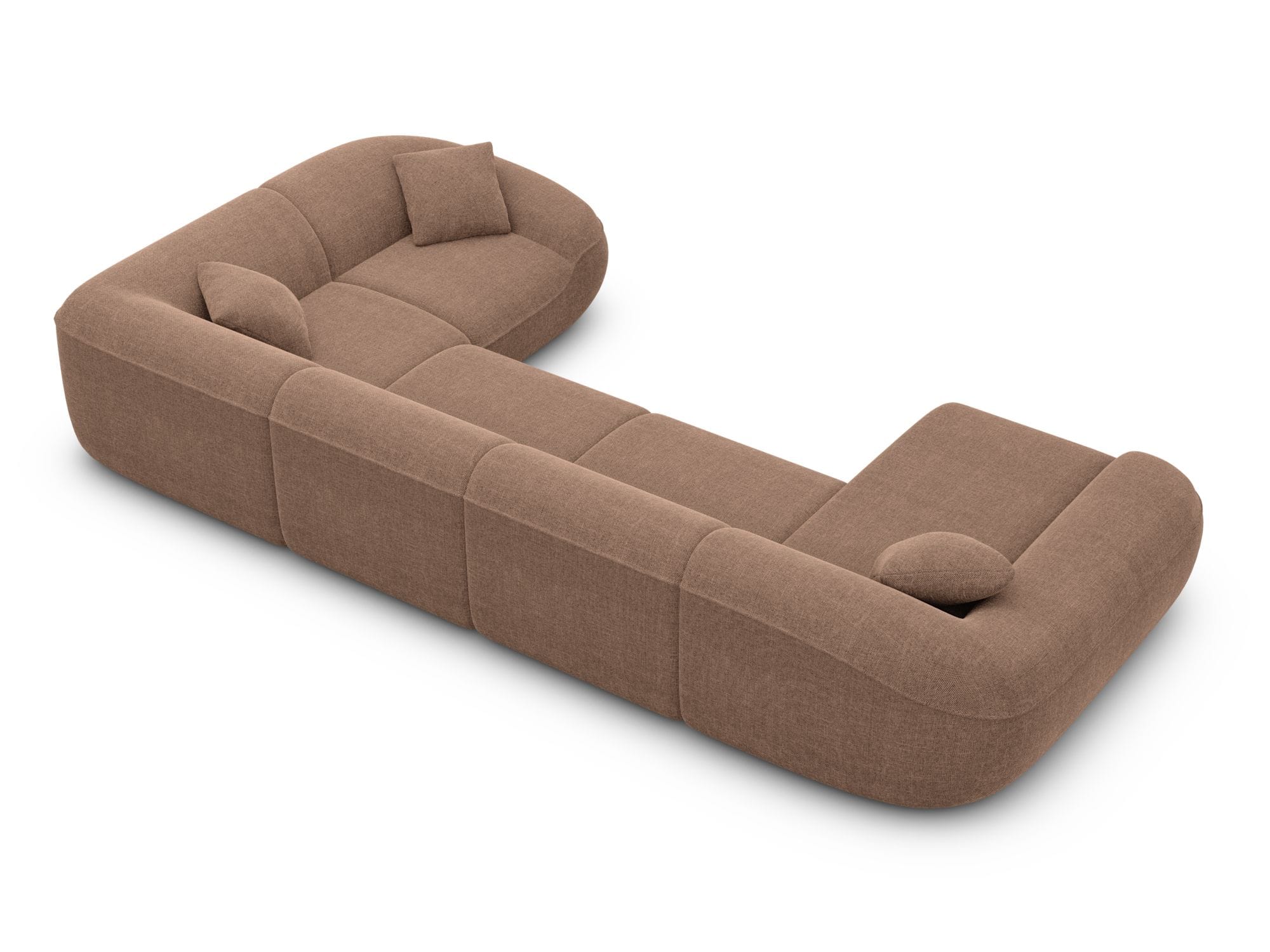 XL Stoff Wohnlandschaft Solmare U-Form Braun