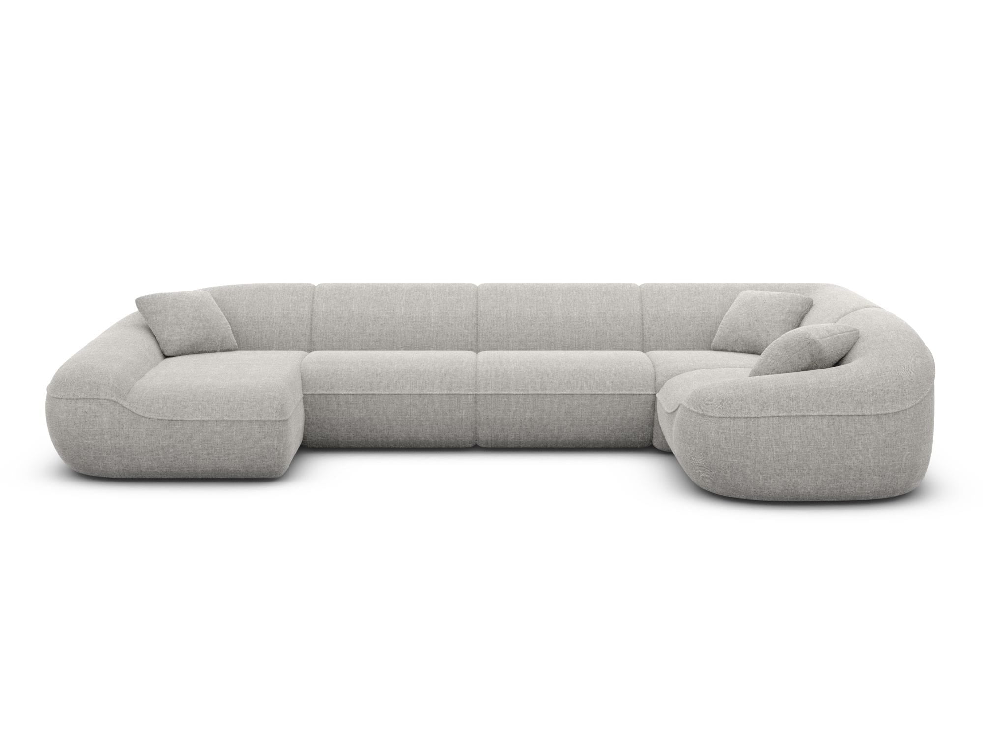 XL Stoff Wohnlandschaft Solmare hellgrau