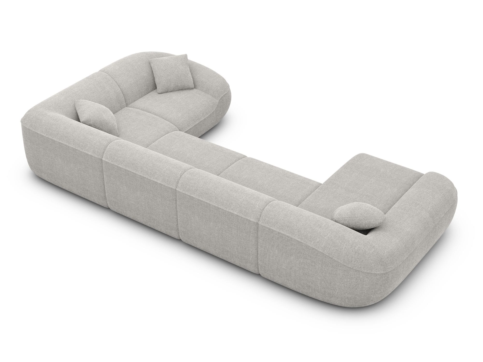XL Stoff Wohnlandschaft Solmare hellgrau