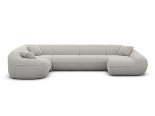 XL Stoff Wohnlandschaft Solmare U-Form Hellgrau