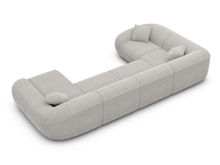 XL Stoff Wohnlandschaft Solmare U-Form Hellgrau