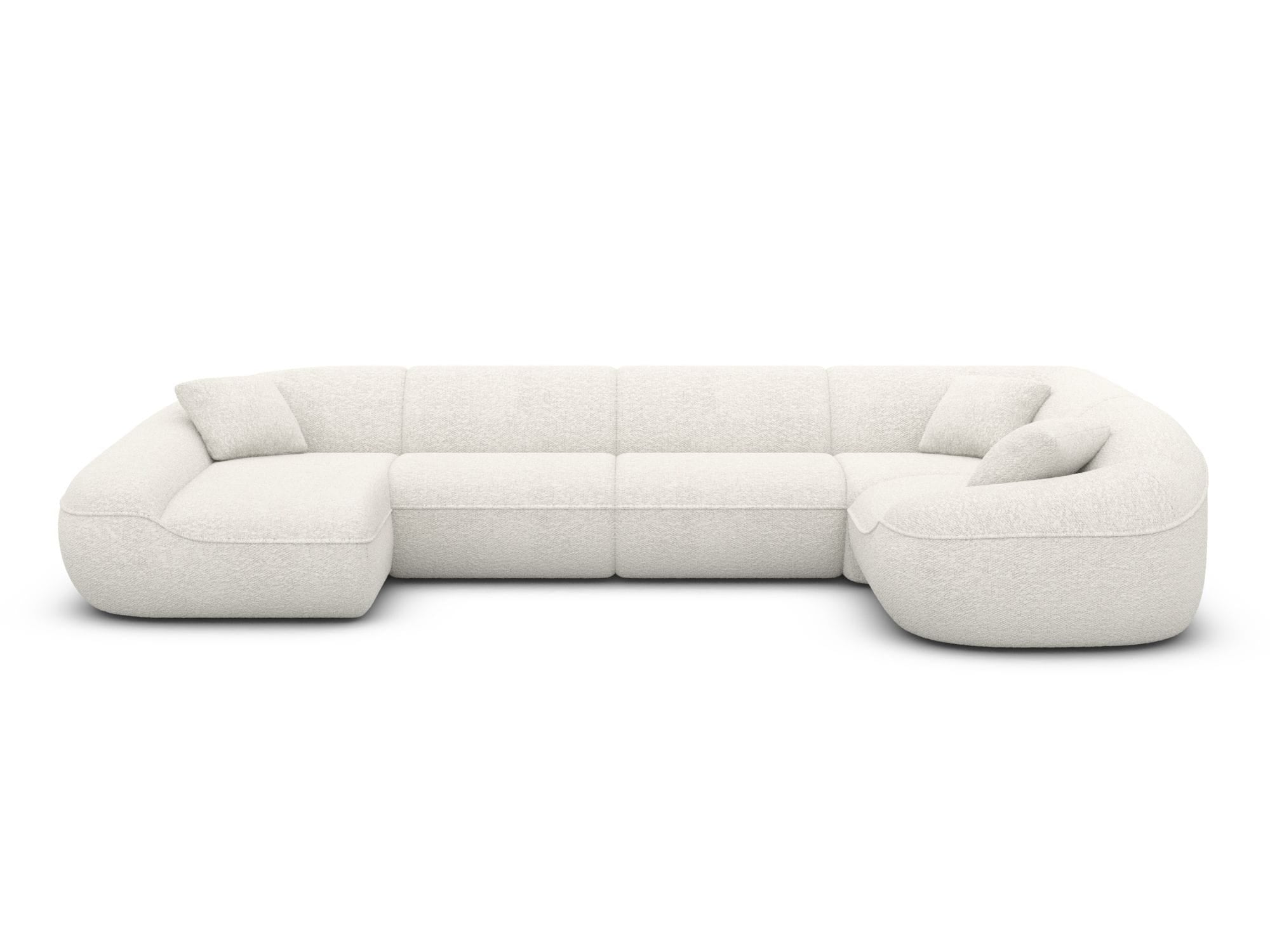 XL Stoff Wohnlandschaft Solmare U-Form Weiß