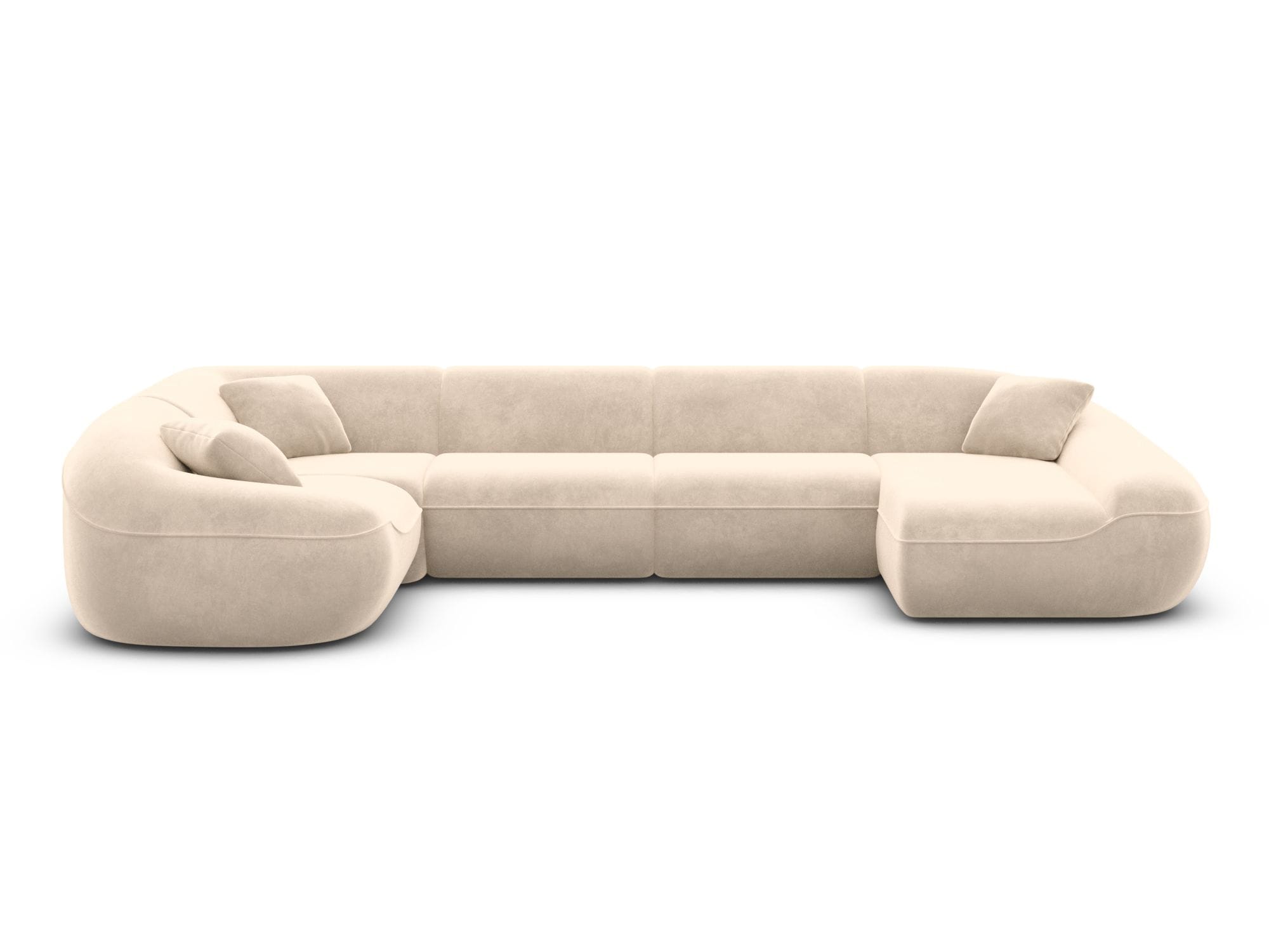 XL Stoff Wohnlandschaft Solmare U-Form Creme