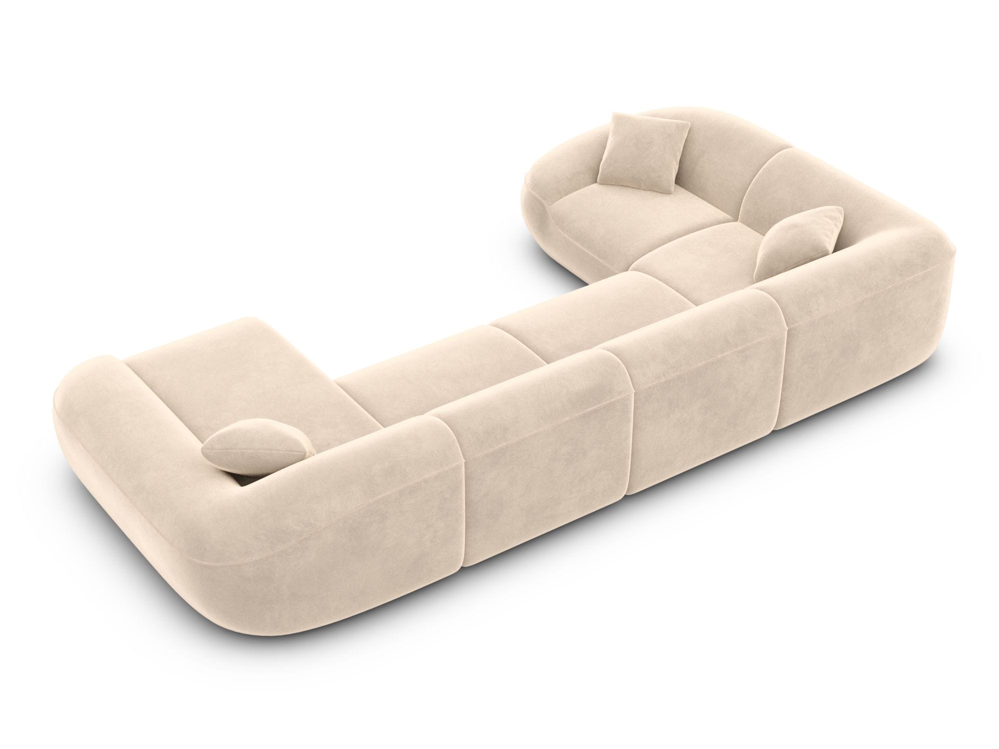 XL Stoff Wohnlandschaft Solmare U-Form Creme