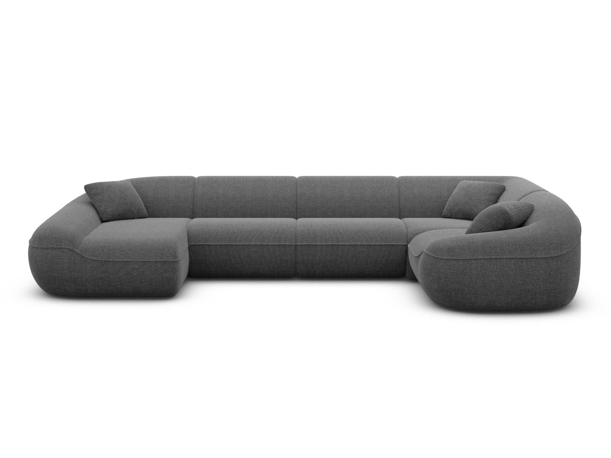 XL Stoff Wohnlandschaft Solmare U-Form Anthrazit