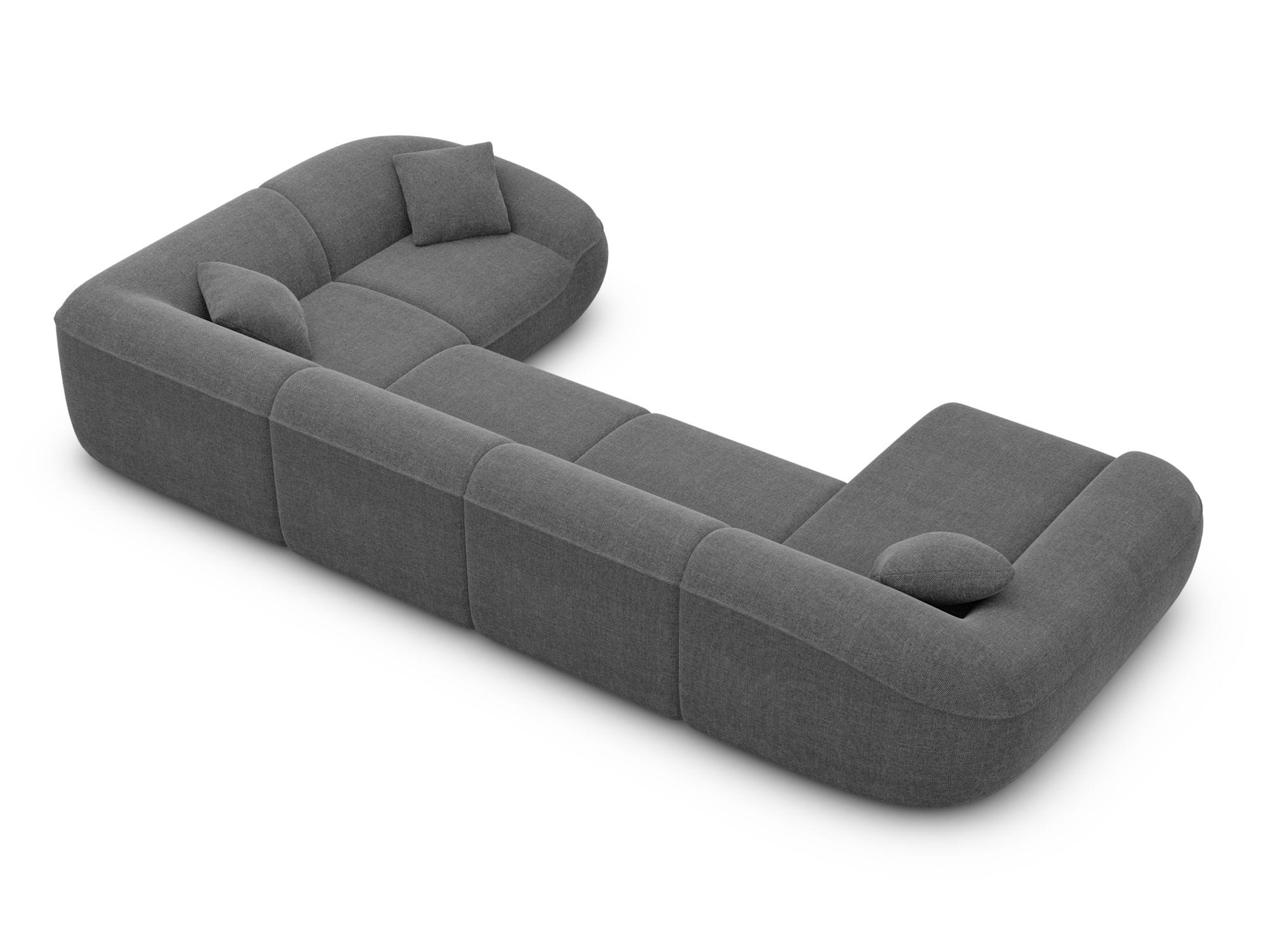 XL Stoff Wohnlandschaft Solmare U-Form Anthrazit