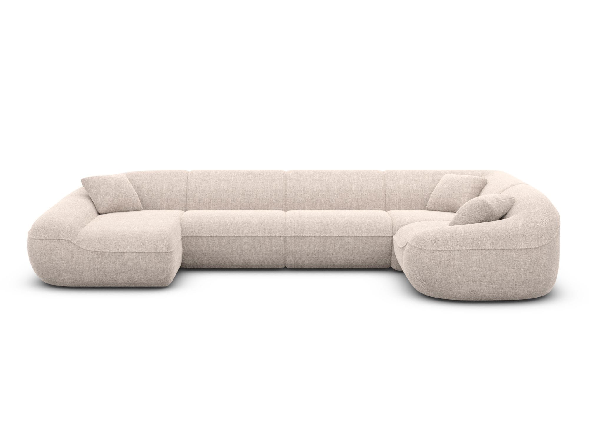XL Stoff Wohnlandschaft Solmare U-Form Beige