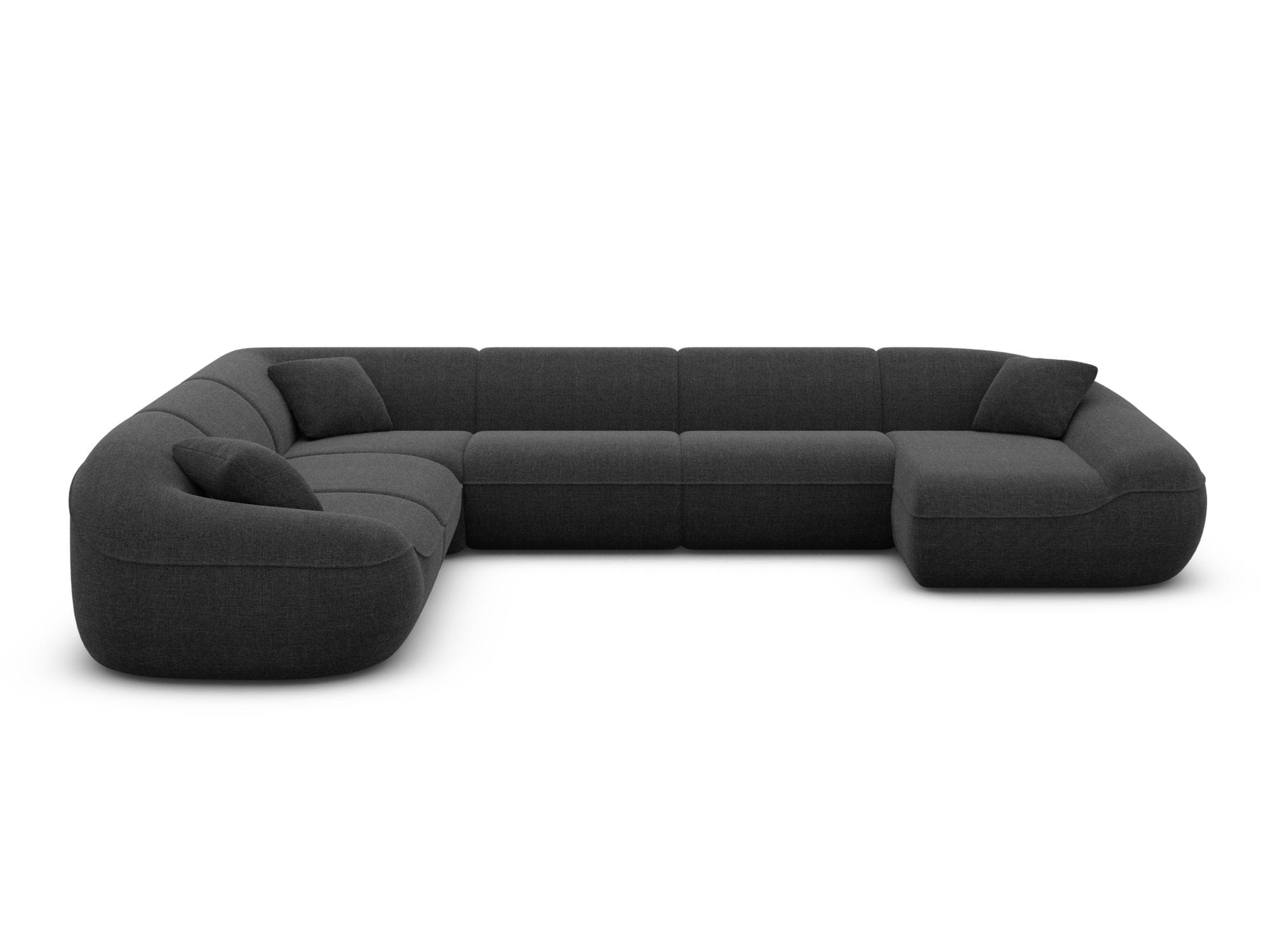 XXL Stoff Wohnlandschaft Solmare U-Form Schwarz