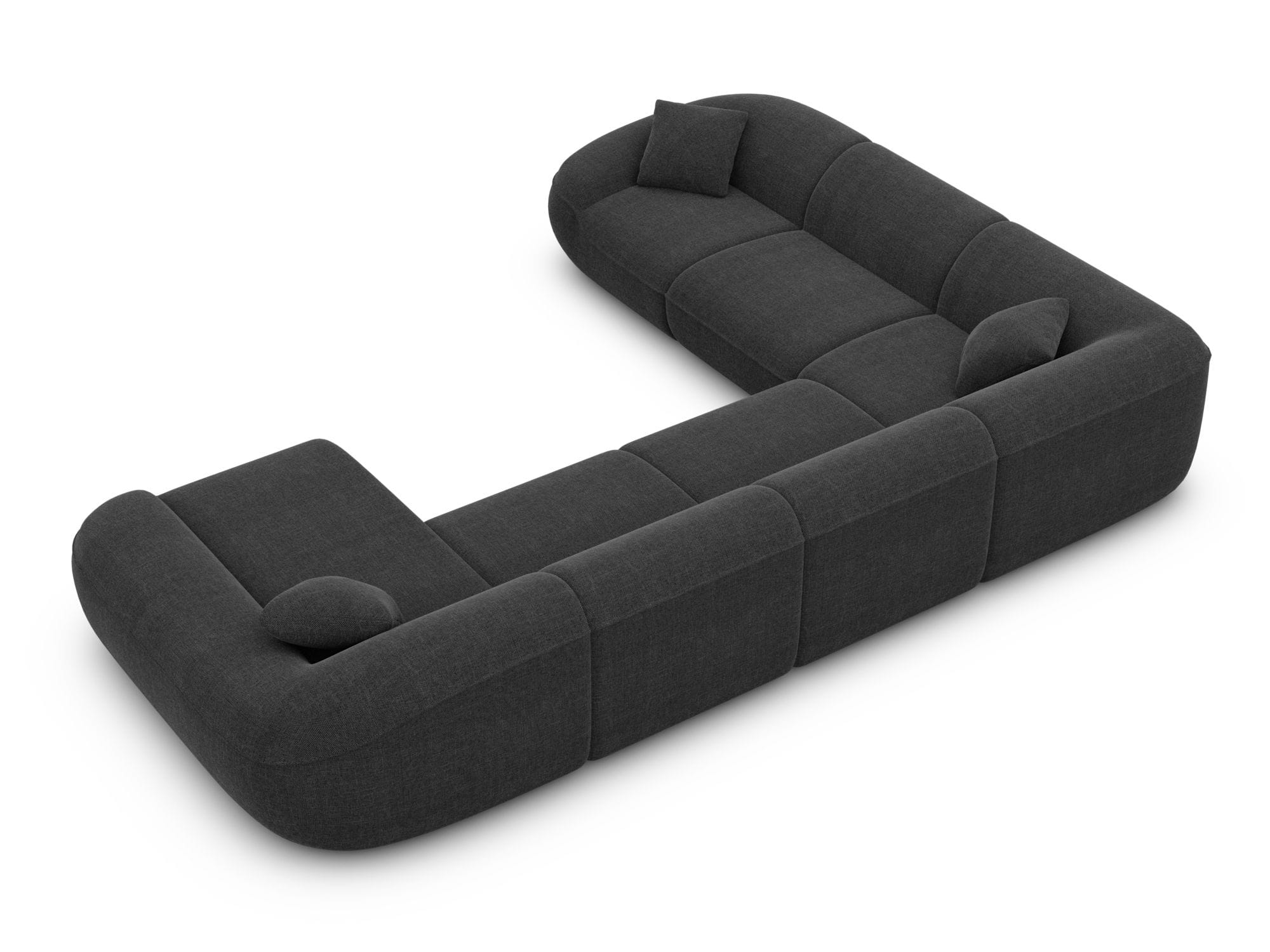 XXL Stoff Wohnlandschaft Solmare U-Form Schwarz