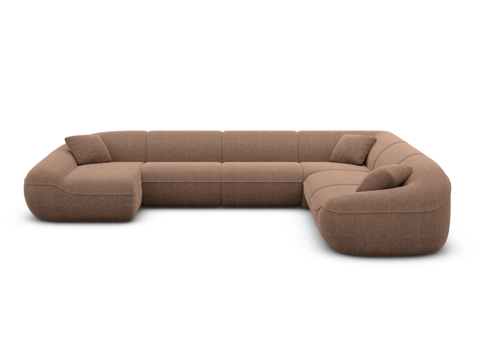 XXL Stoff Wohnlandschaft Solmare U-Form Braun