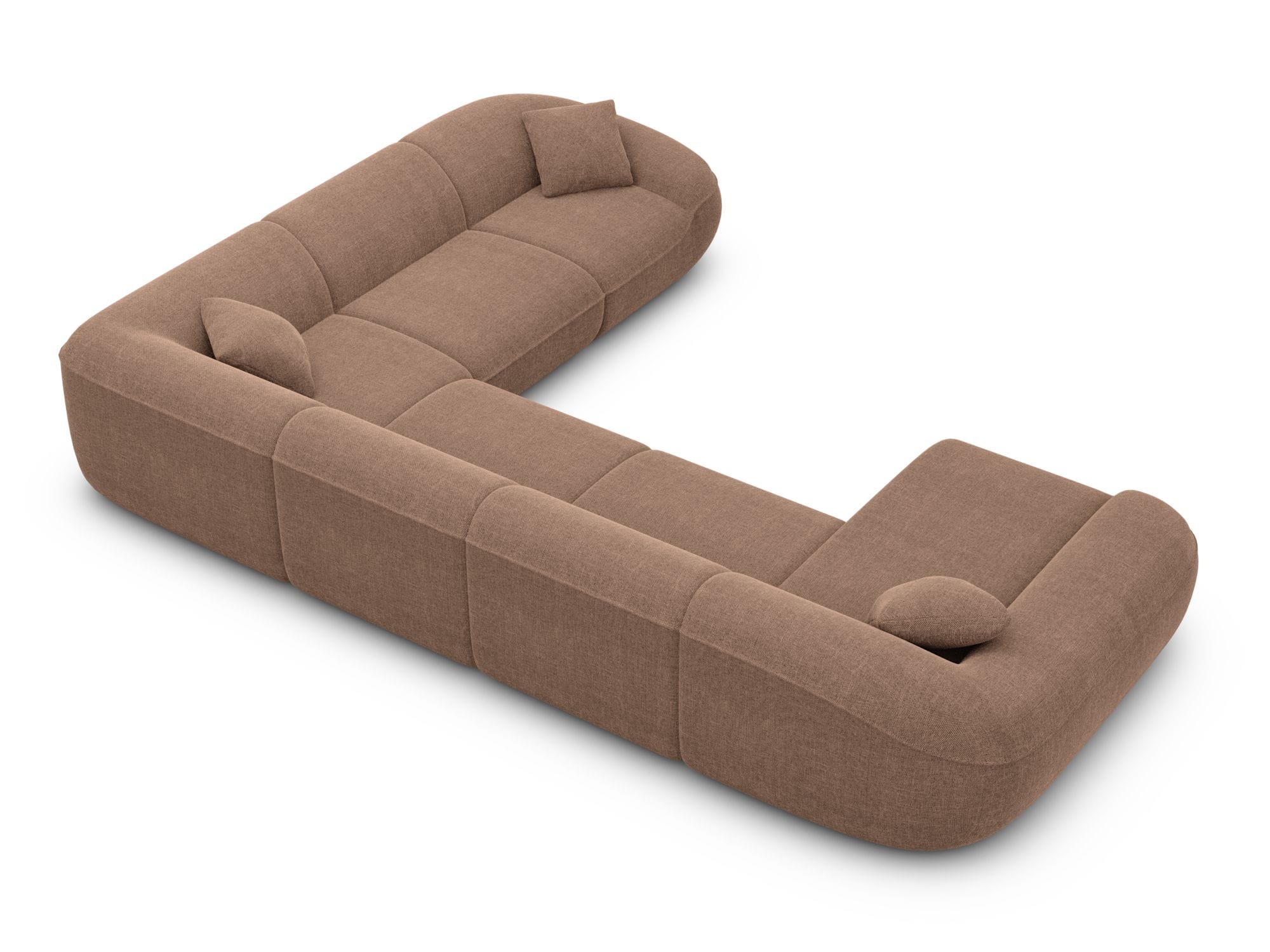 XXL Stoff Wohnlandschaft Solmare U-Form Braun