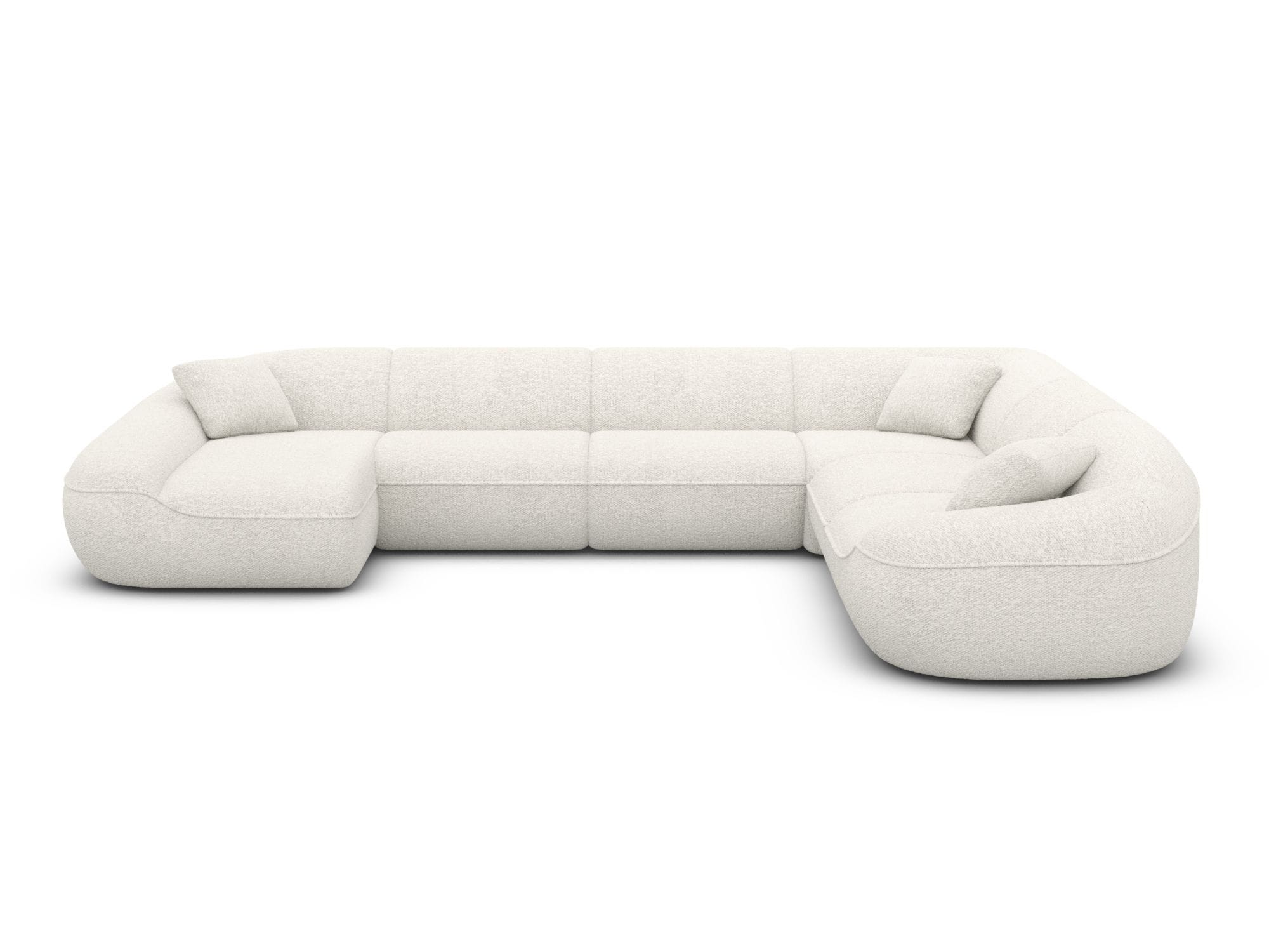 XXL Stoff Wohnlandschaft Solmare U-Form Weiß