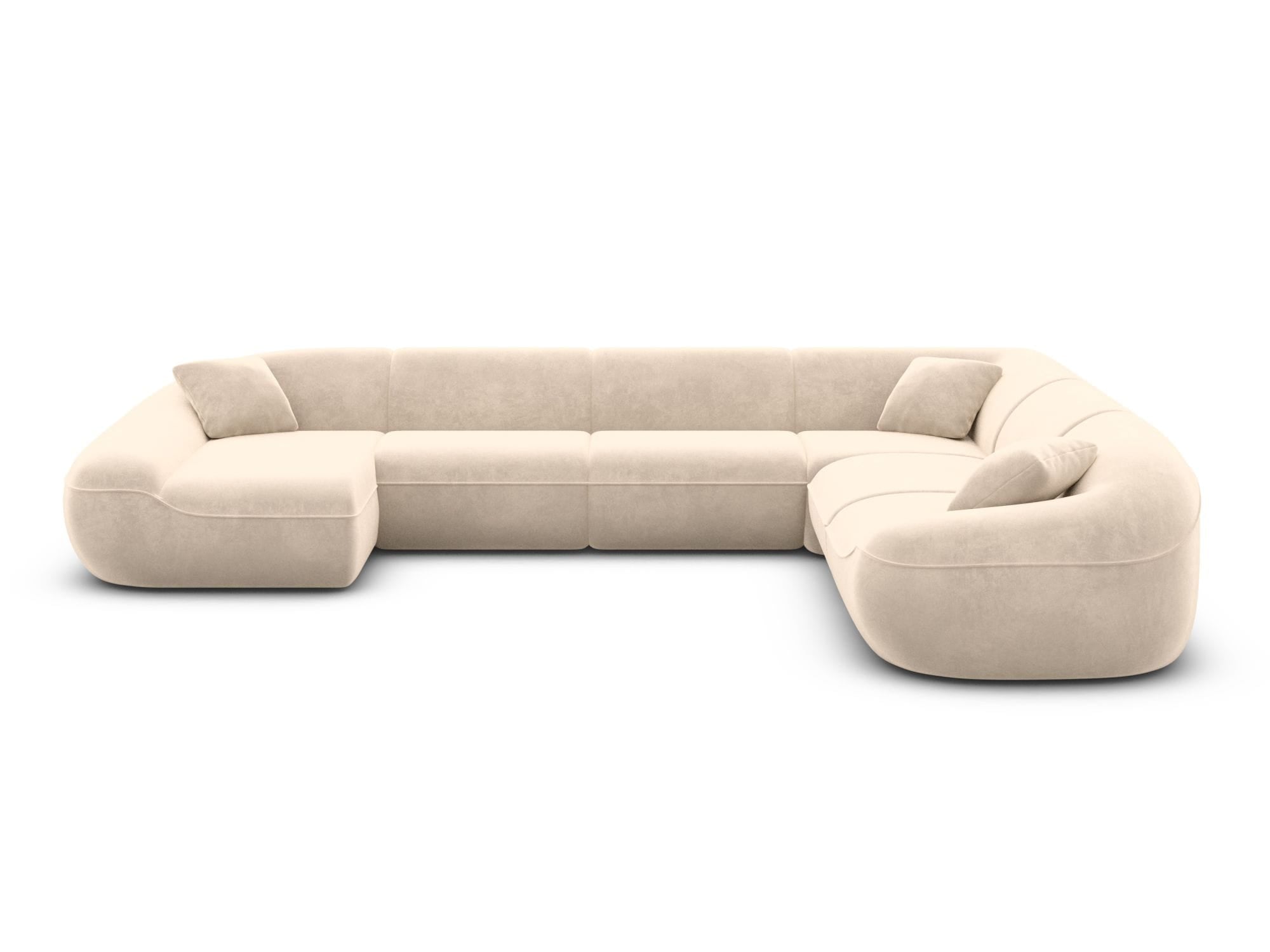 XXL Stoff Wohnlandschaft Solmare U-Form creme