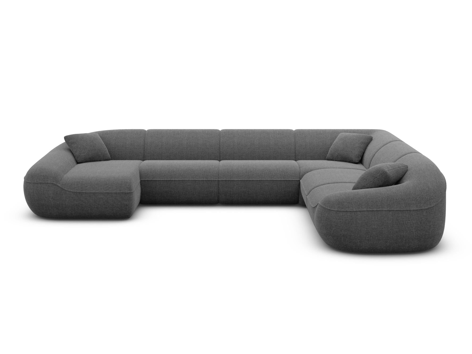 XXL Stoff Wohnlandschaft Solmare U-Form Anthrazit
