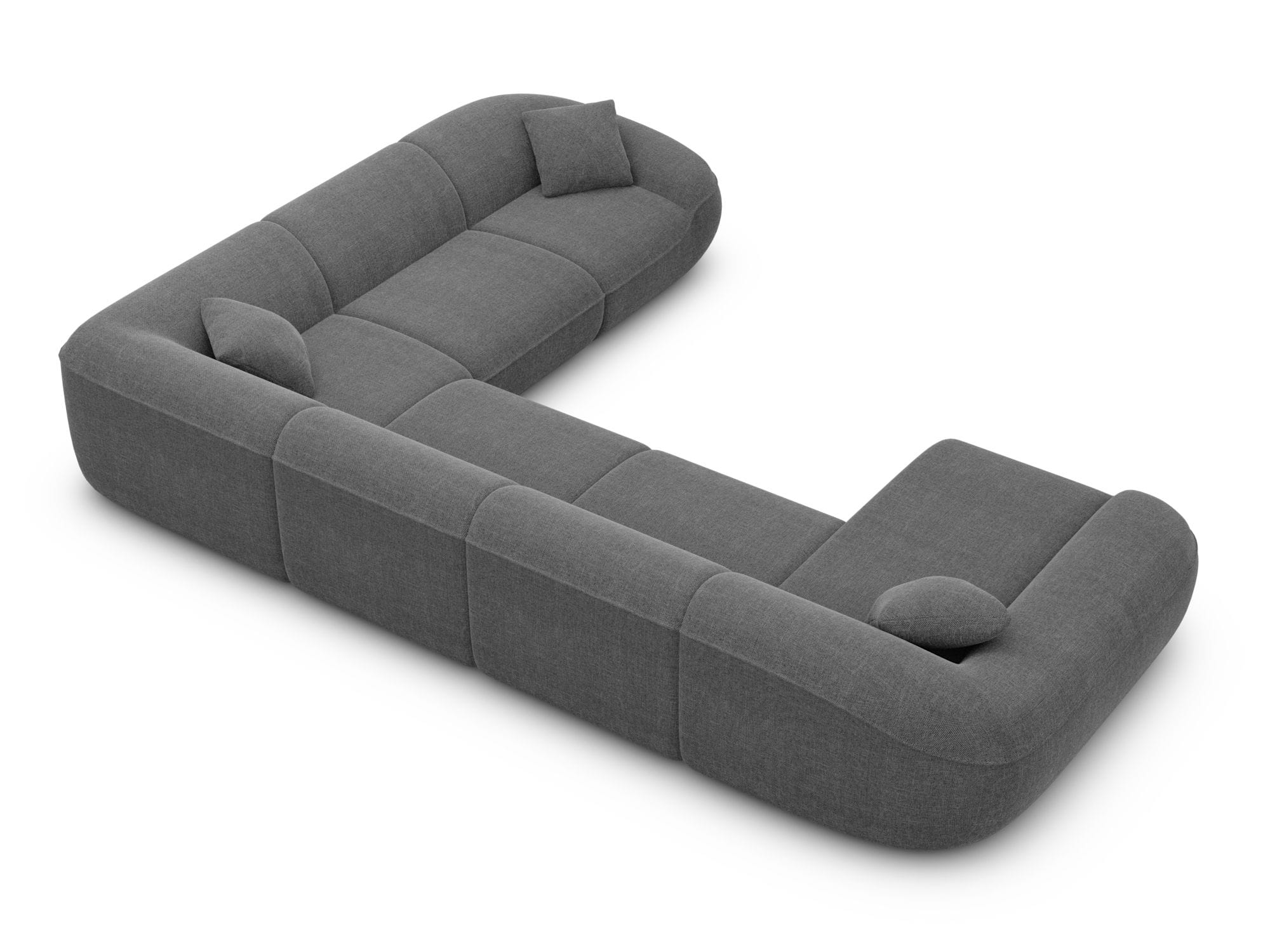 XXL Stoff Wohnlandschaft Solmare U-Form Anthrazit