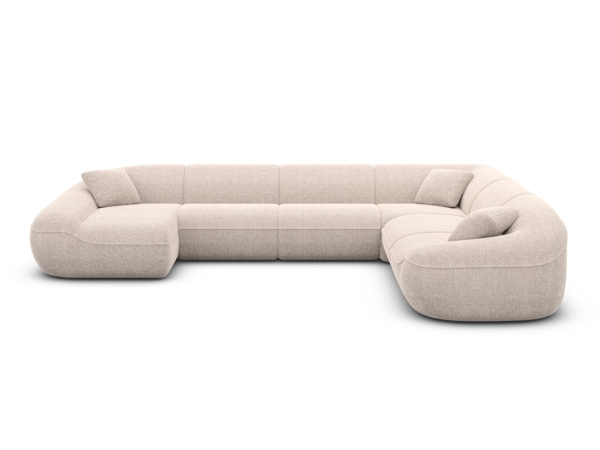 XXL Stoff Wohnlandschaft Solmare U-Form Beige