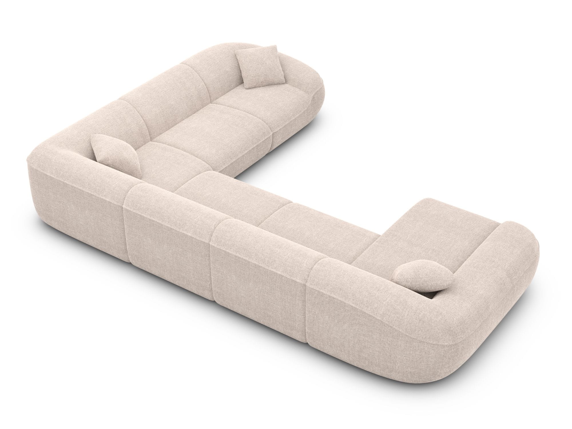 XXL Stoff Wohnlandschaft Solmare U-Form Beige