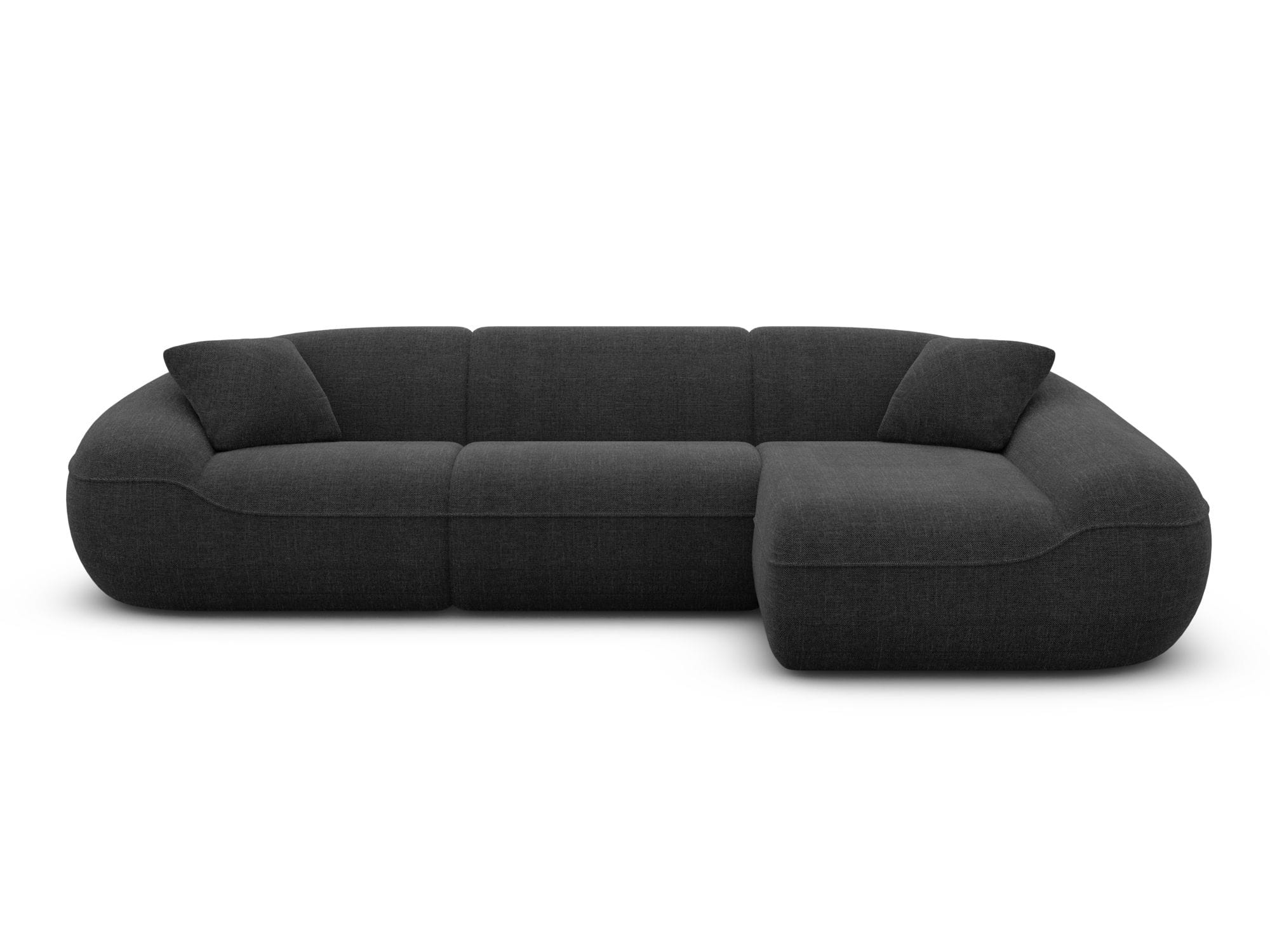 Ecksofa Solmare L-Form aus Stoff Schwarz