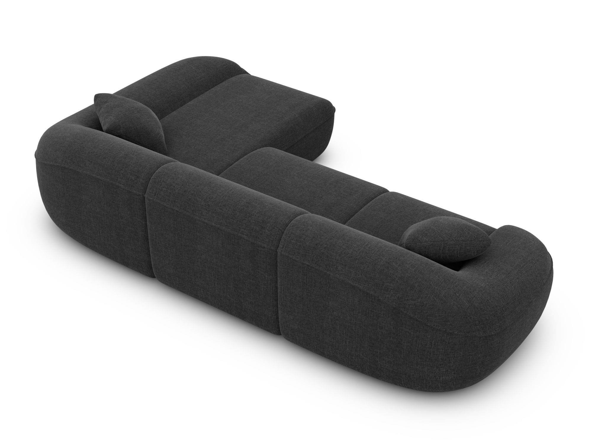 Ecksofa Solmare L-Form aus Stoff Schwarz
