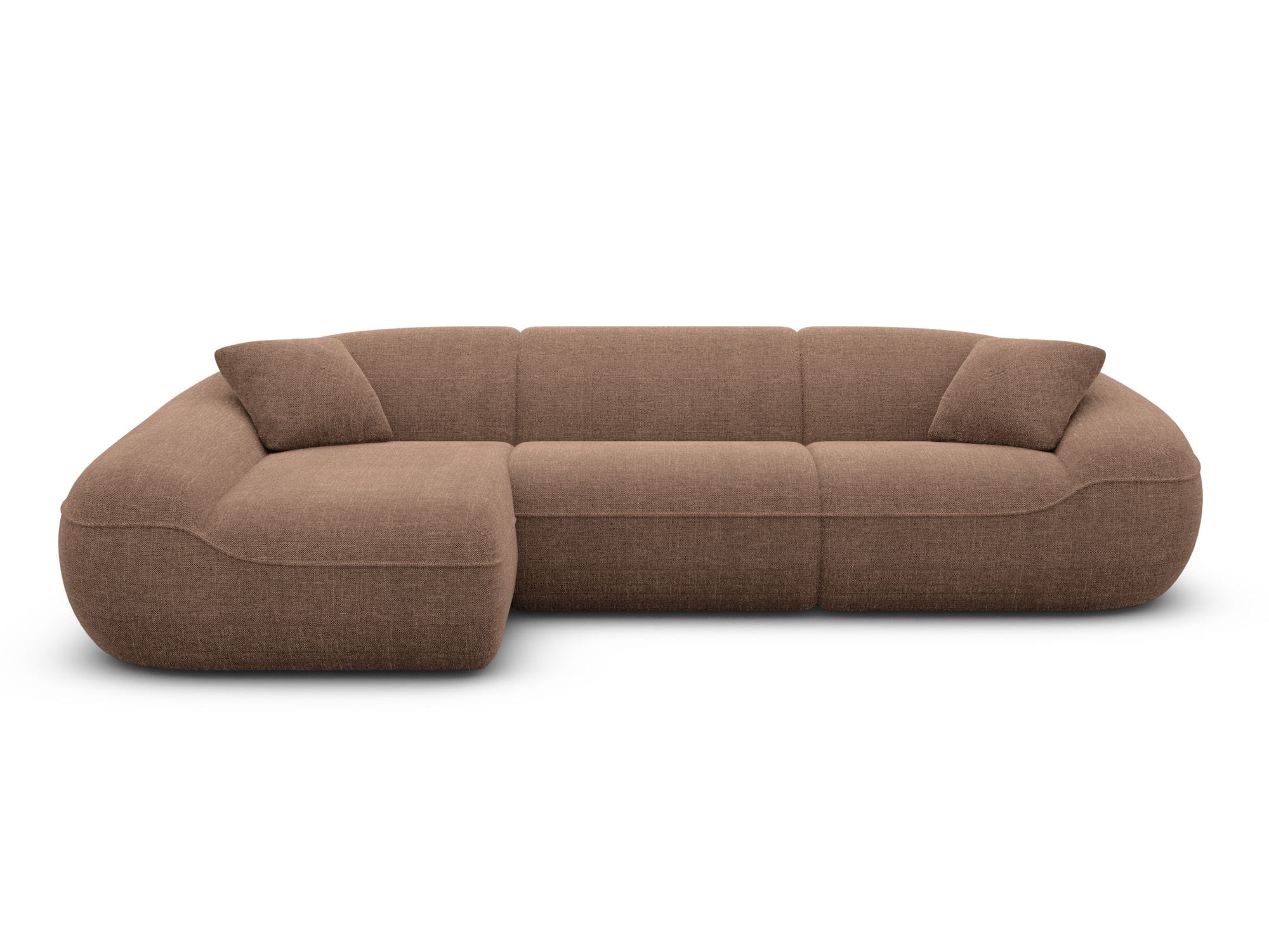 Ecksofa Solmare L-Form aus Stoff Braun