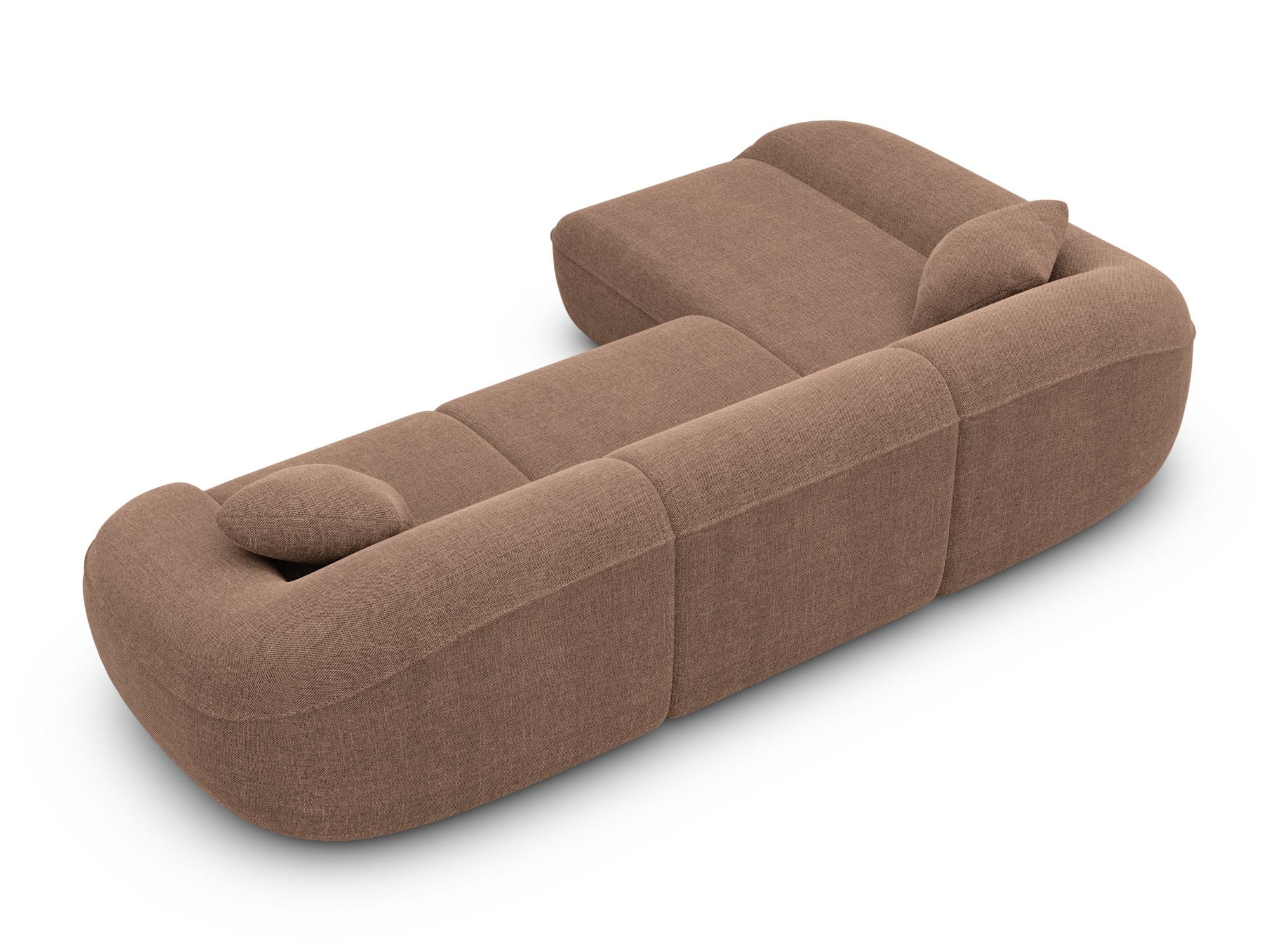Ecksofa Solmare L-Form aus Stoff Braun