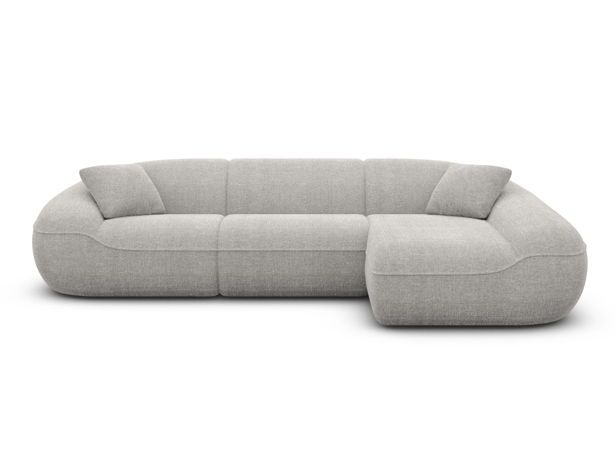 Ecksofa Solmare L Form aus Stoff hellgrau