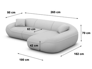 Ecksofa Solmare L-Form aus Stoff Hellgrau