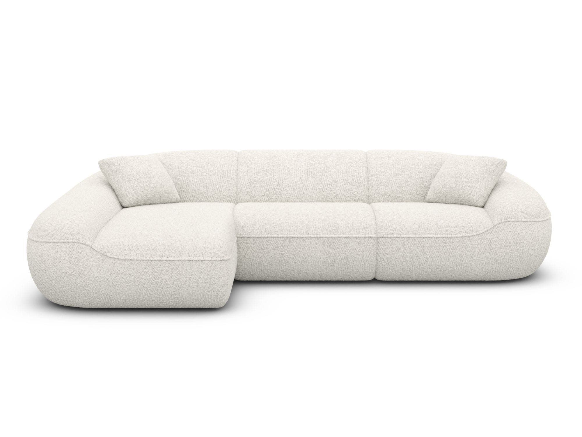 Ecksofa Solmare L-Form aus Stoff Weiß