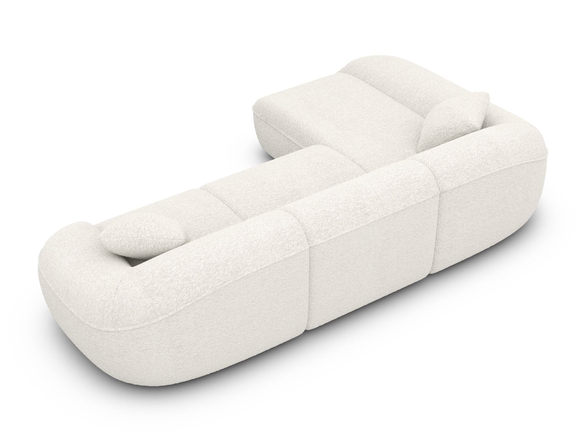 Ecksofa Solmare L-Form aus Stoff Weiß