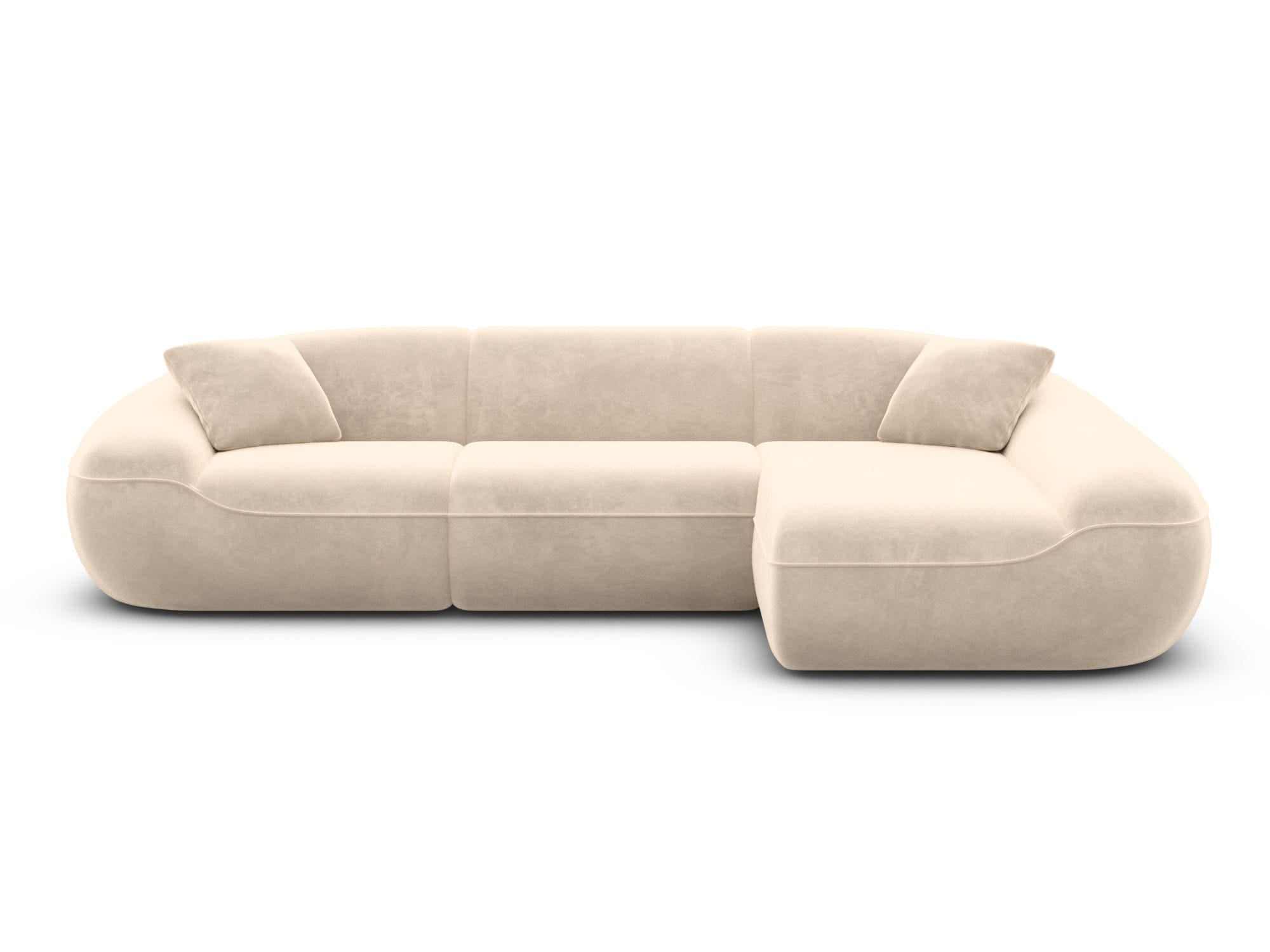 Ecksofa Solmare L-Form aus Stoff Creme