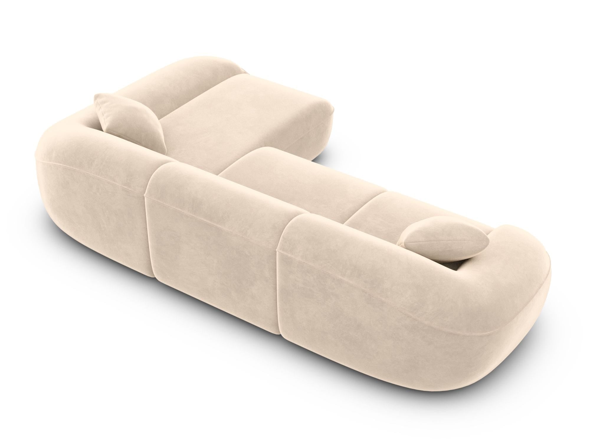 Ecksofa Solmare L-Form aus Stoff Creme