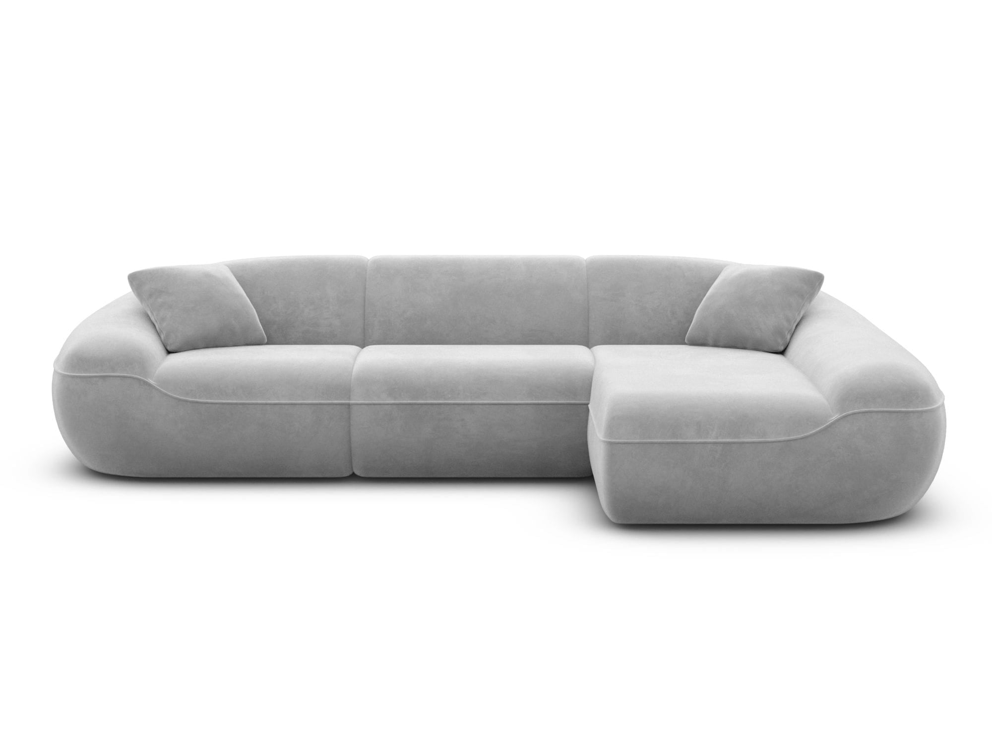 Ecksofa Solmare L Form aus Stoff hellgrau