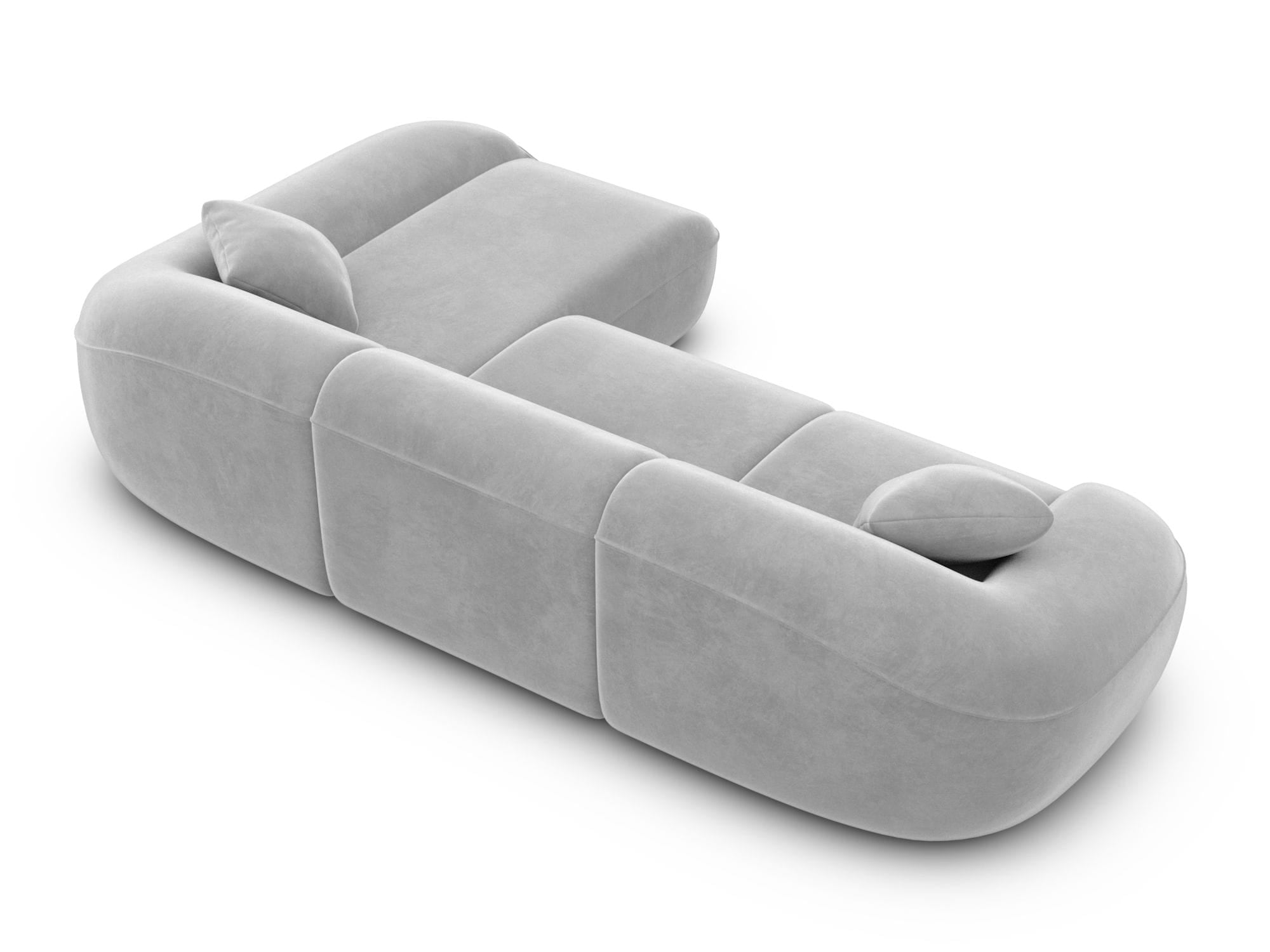 Ecksofa Solmare L Form aus Stoff hellgrau