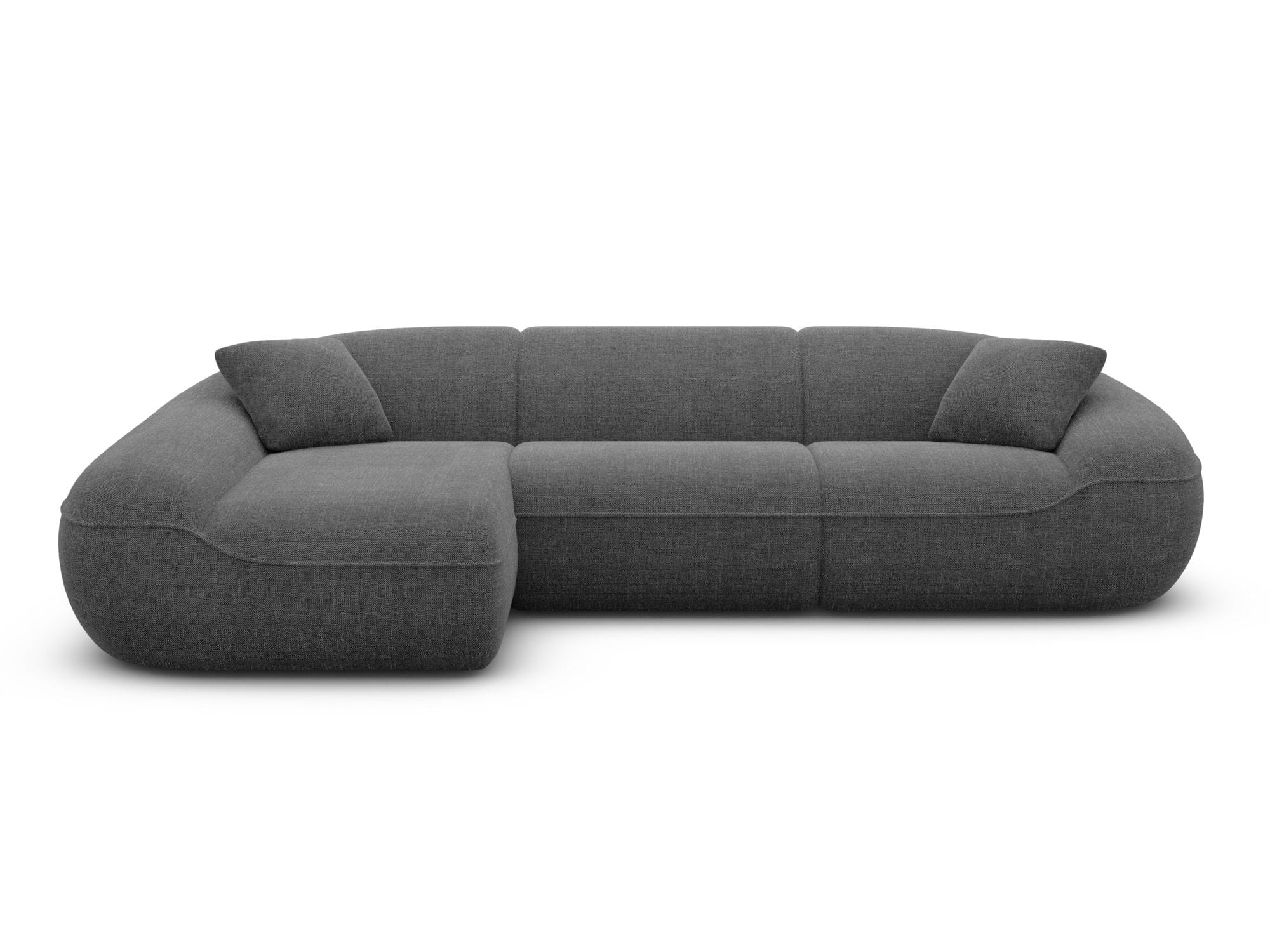 Ecksofa Solmare L-Form aus Stoff Anthrazit