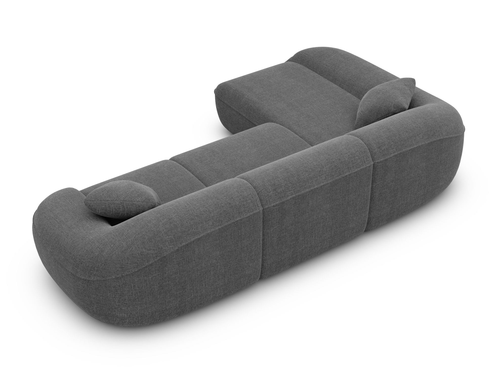Ecksofa Solmare L-Form aus Stoff Anthrazit